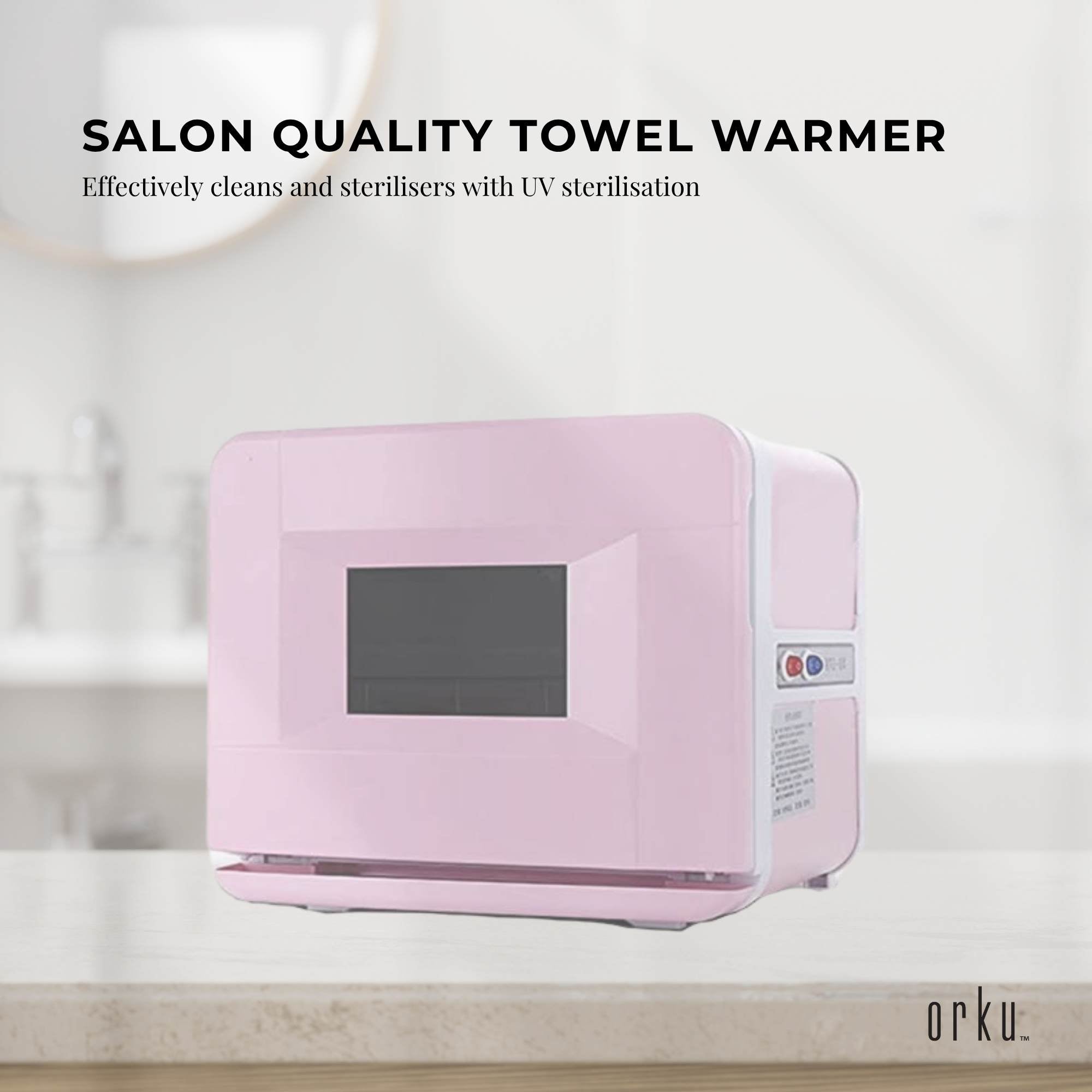8L Pink Electric Towel Warmer UV Steriliser Cabinet Salon Heat Sanitiser