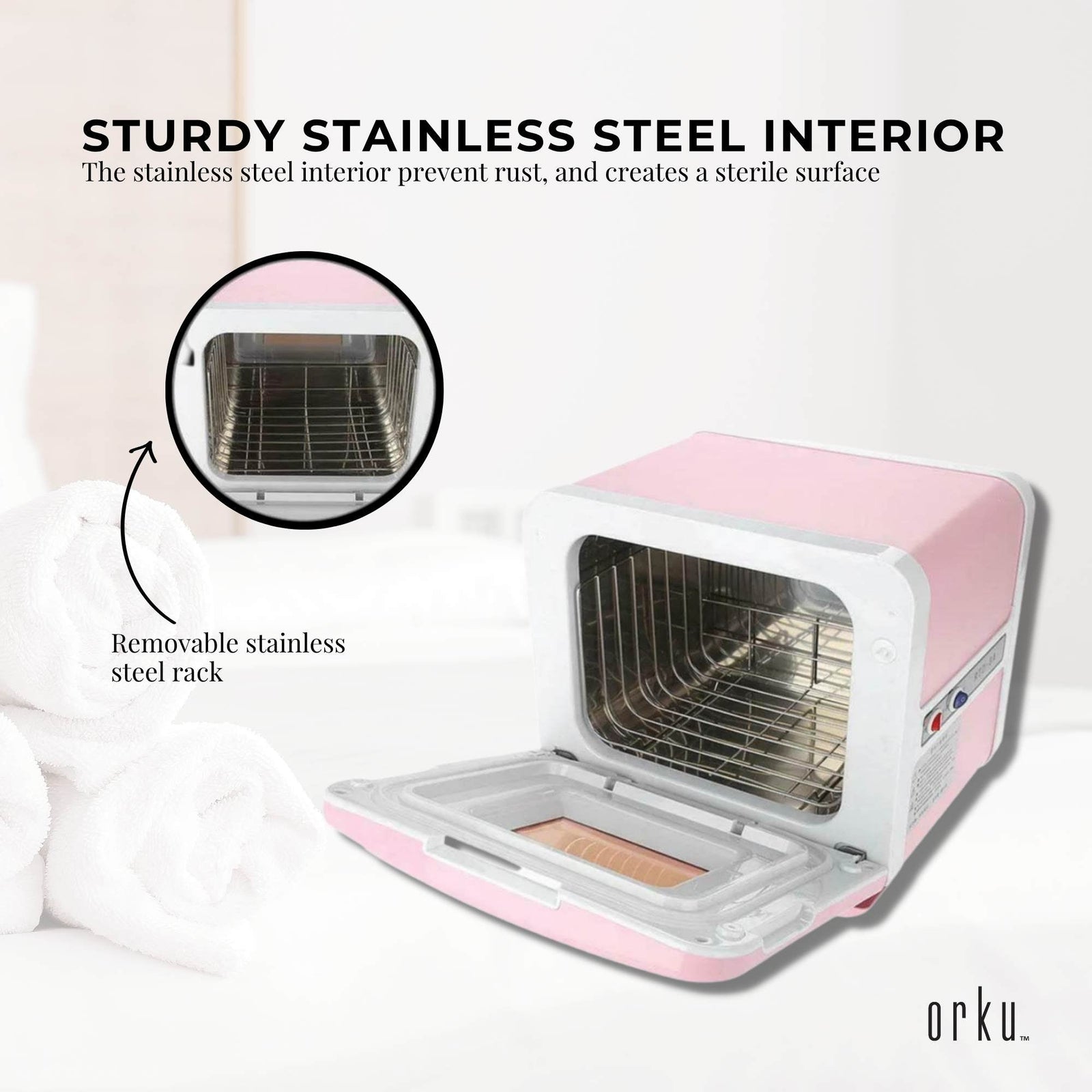 8L Pink Electric Towel Warmer UV Steriliser Cabinet Salon Heat Sanitiser