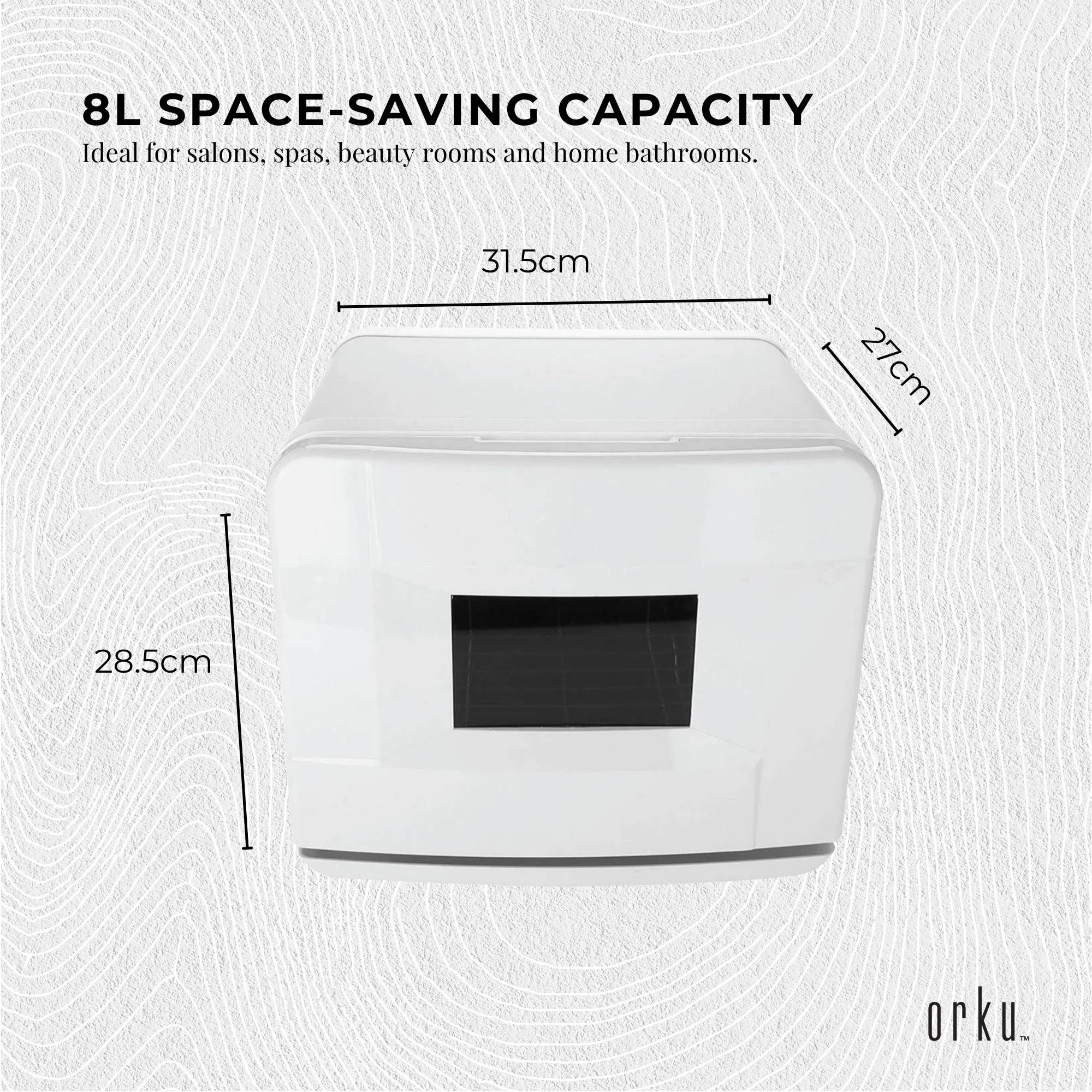 Orku 8L Electric Towel Warmer UV Cabinet Salon Spa White