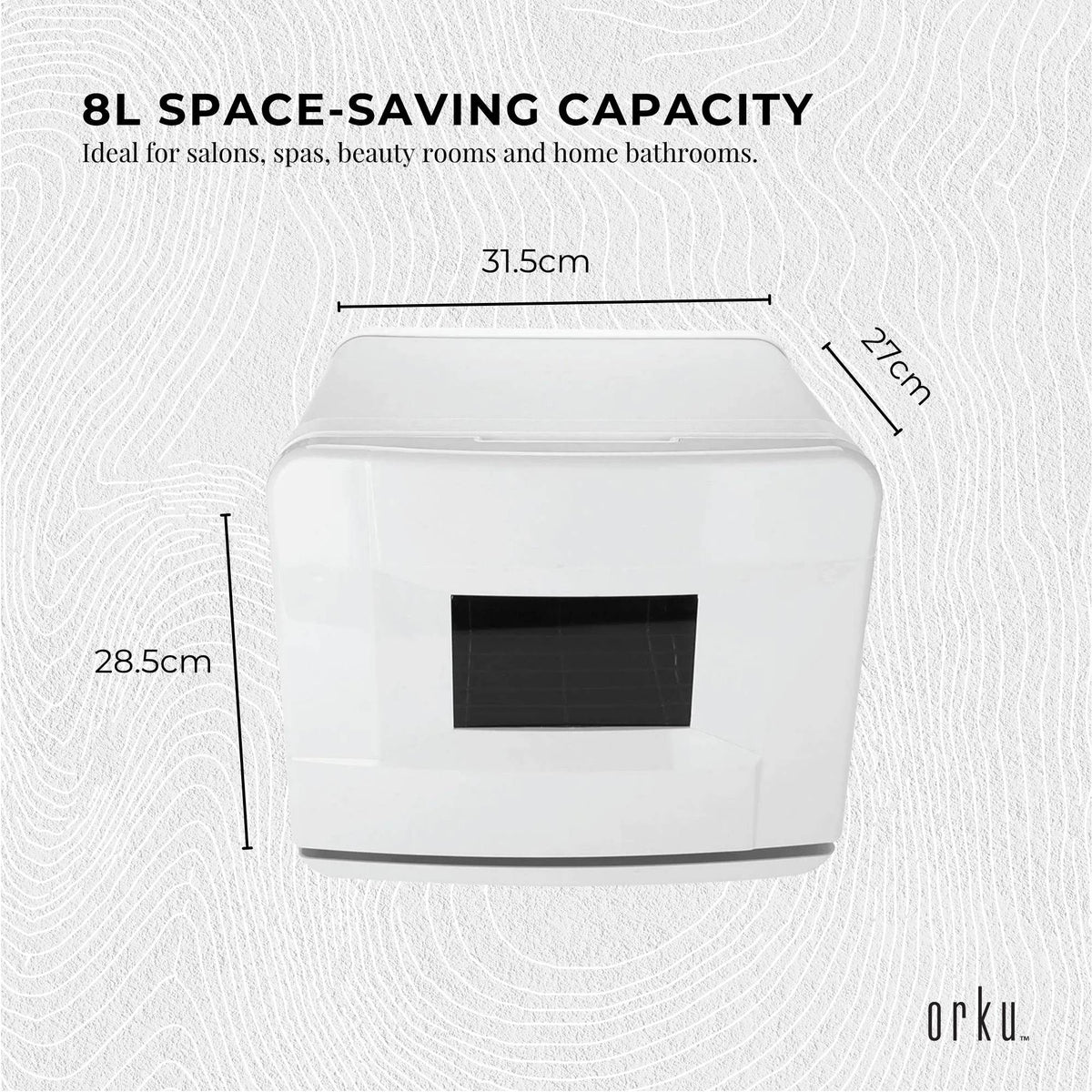8L Electric Towel Warmer with UV Sterilising Cabinet, White, 130W