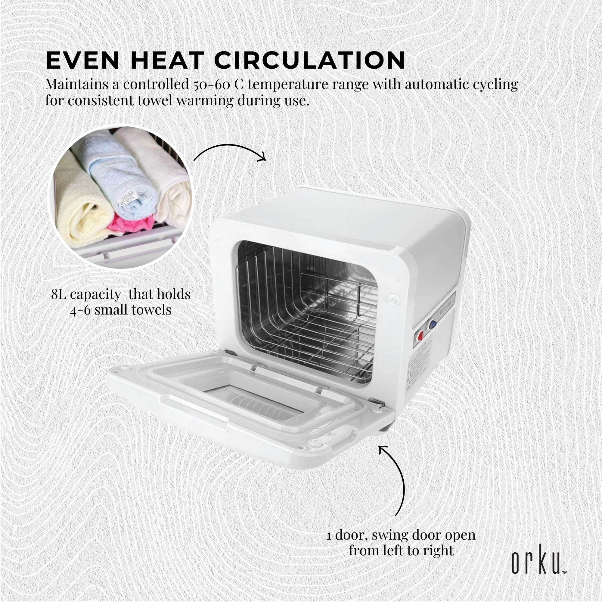 Orku 8L Electric Towel Warmer UV Cabinet Salon Spa White