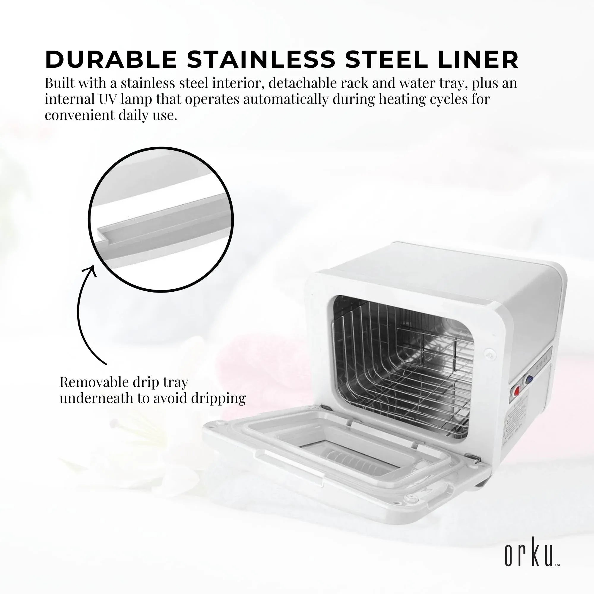 Orku 8L Electric Towel Warmer UV Cabinet Salon Spa White