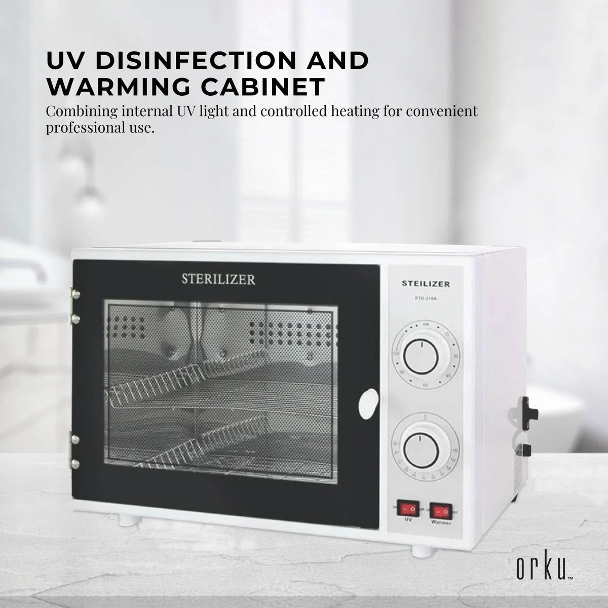 20L UV Ozone Steriliser Cabinet for Salon & Nail Tools with Towel Warmer 80°C