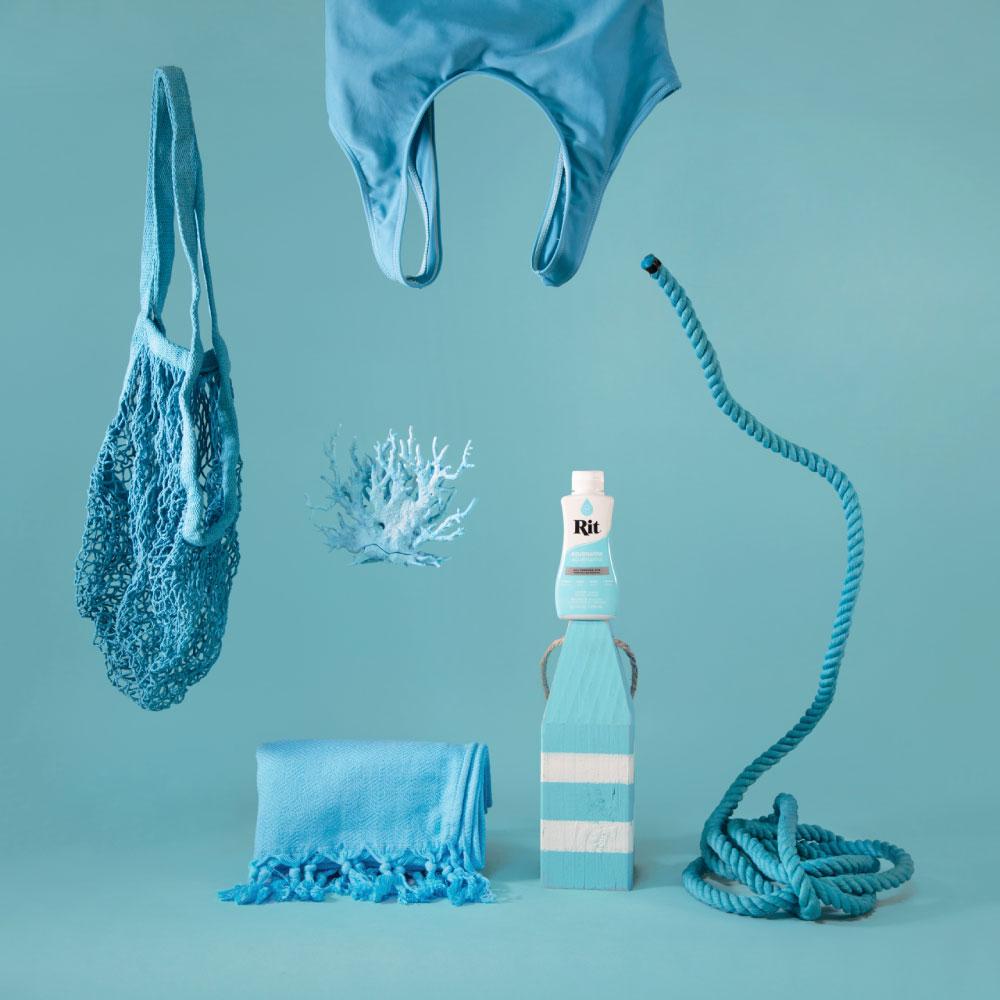 236ml Aqua Marine Fabric Dye Rit Clothes All Purpose Liquid Cloth Tie Colours