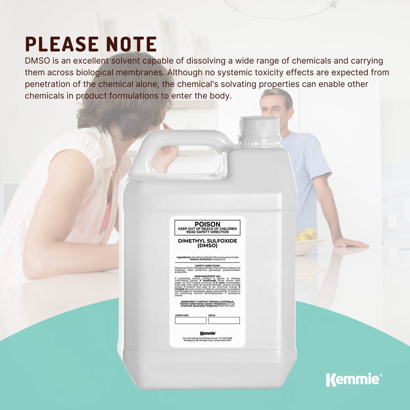 Kemmie 5L DMSO Liquid 99.9% Pure USP Grade Dimethyl Sulfoxide Solvent Bulk