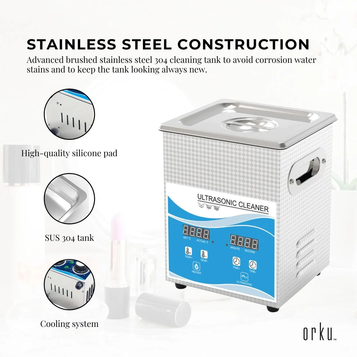 2L Digital Ultrasonic Jewellery Cleaner for Watches and Parts