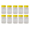 10x 500g Plastic Honey Jars + Lids - Square Clear Food Grade Packaging Containers
