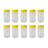 10x 500g Plastic Honey Jars + Lids - Round Clear Food Grade Packaging Containers