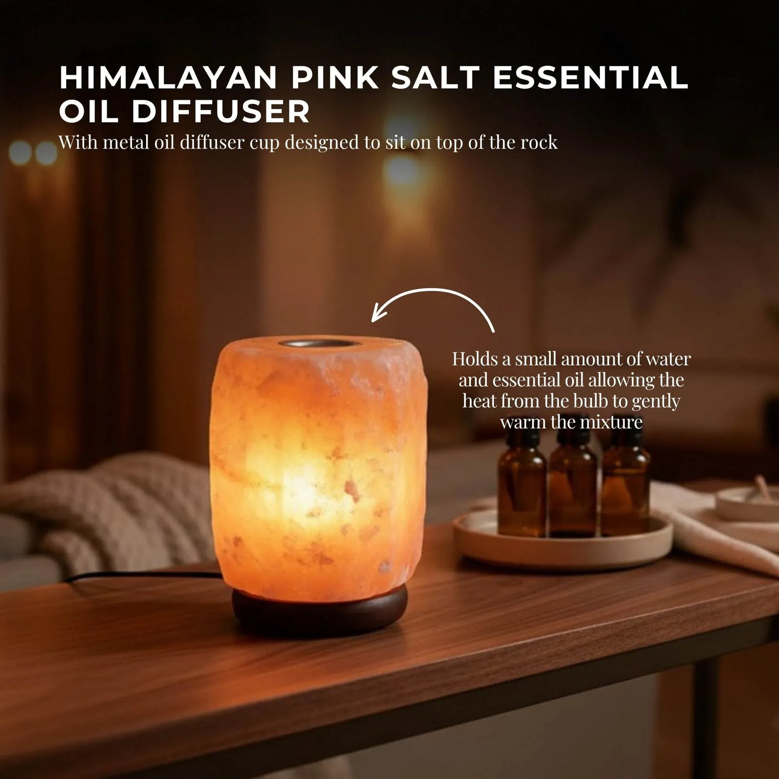 Orku 1-2kg Himalayan Pink Salt Aromatherapy Lamp - Essential Oil Diffuser