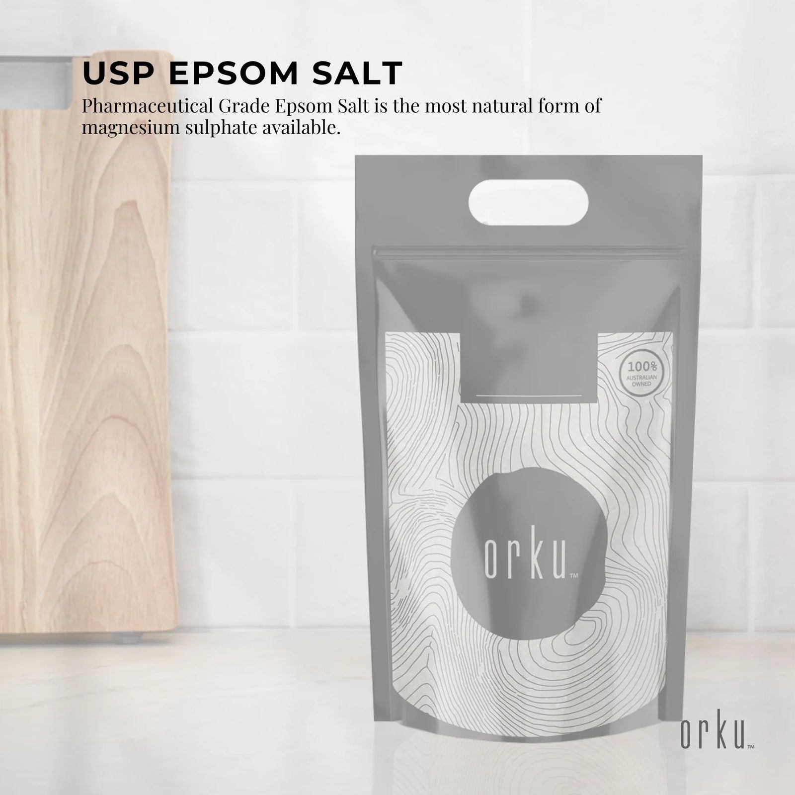 Orku 10Kg USP Epsom Salt Crystals - Magnesium Sulphate Bath Garden Household Use
