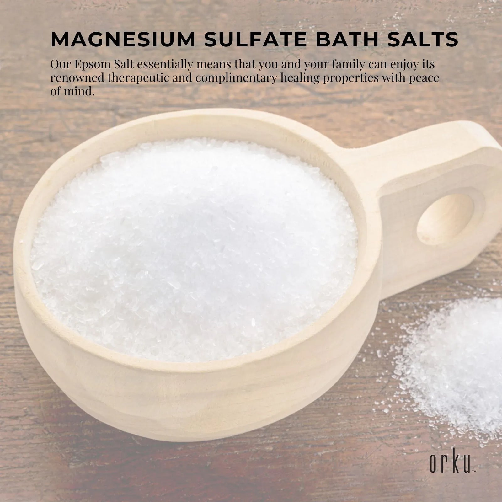 Orku 10Kg USP Epsom Salt Crystals - Magnesium Sulphate Bath Garden Household Use