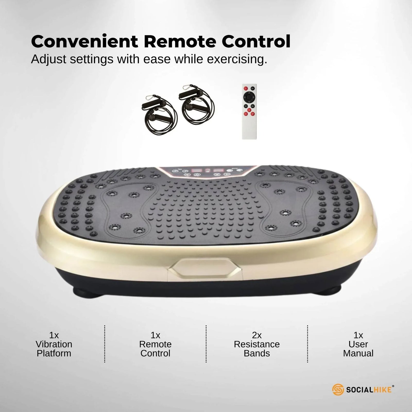Social Hike 60cm Vibration Plate Machine Full Body Exercise Platform Gold