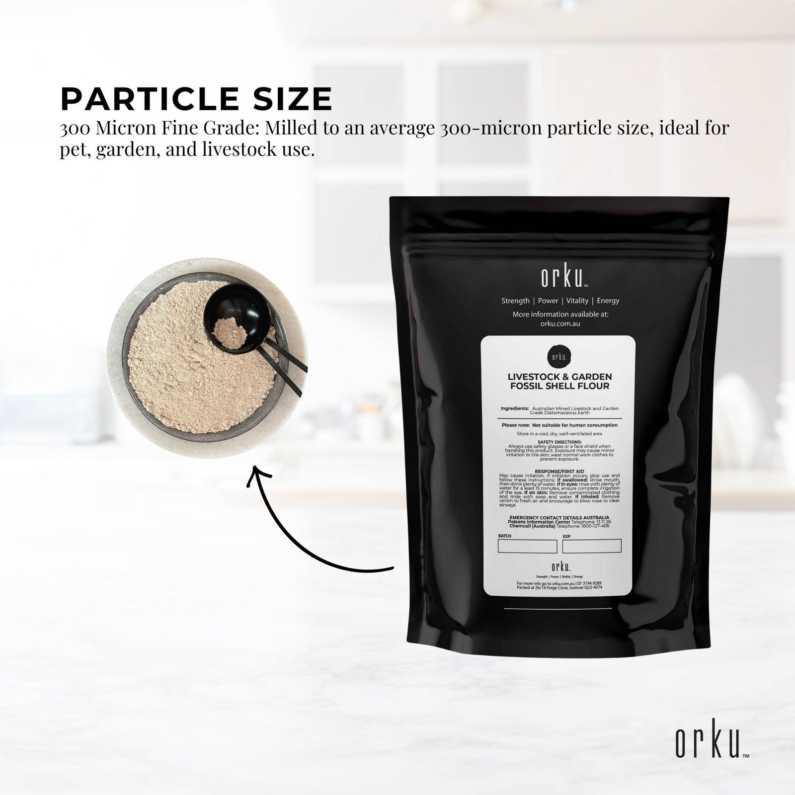 100g Fossil Shell Flour - Livestock Garden Pet Diatomaceous Earth