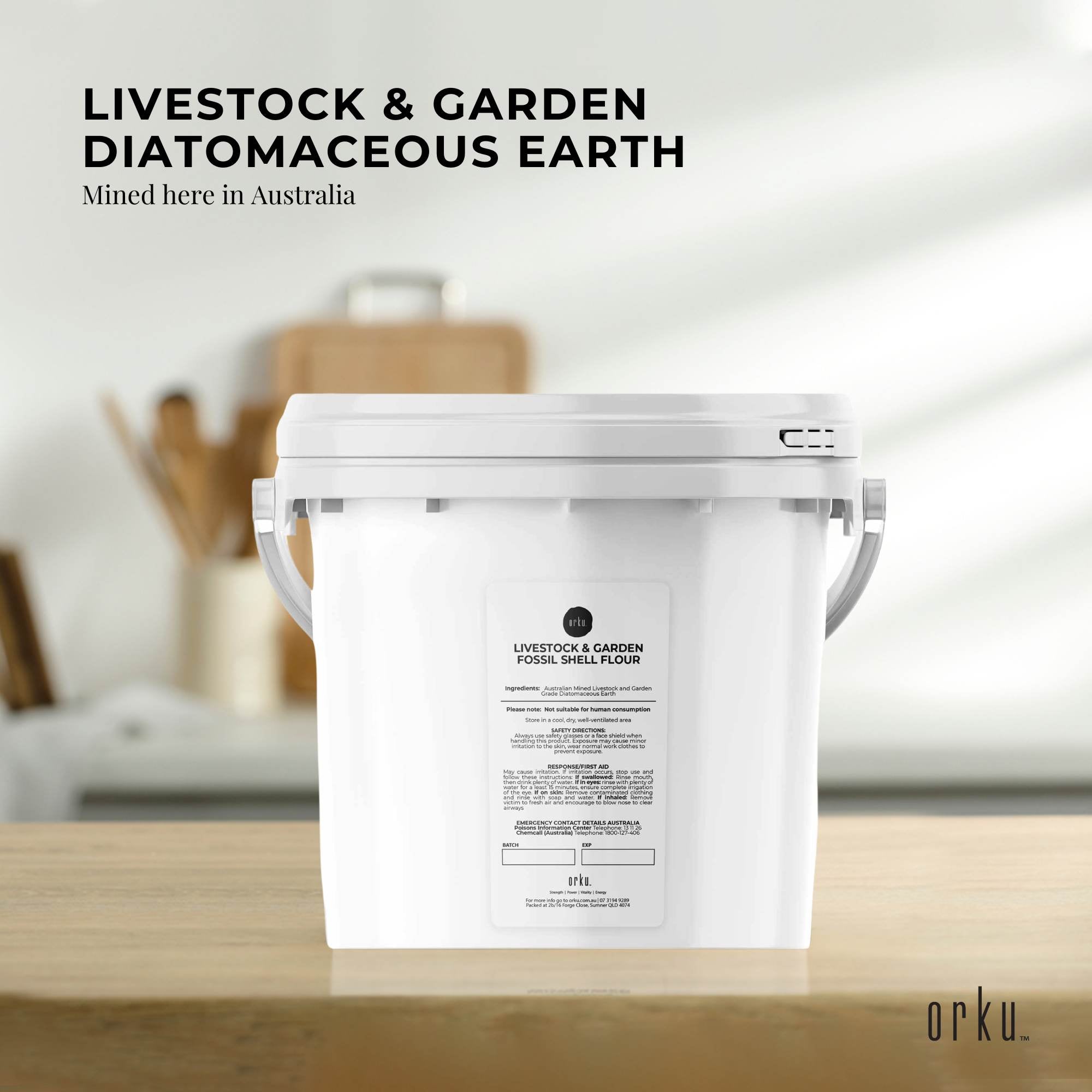 3Kg Fossil Shell Flour Tub - Livestock Garden Diatomaceous Earth