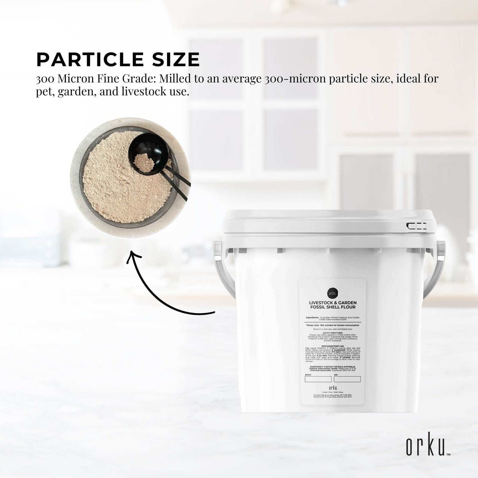 3Kg Fossil Shell Flour Tub - Livestock Garden Diatomaceous Earth