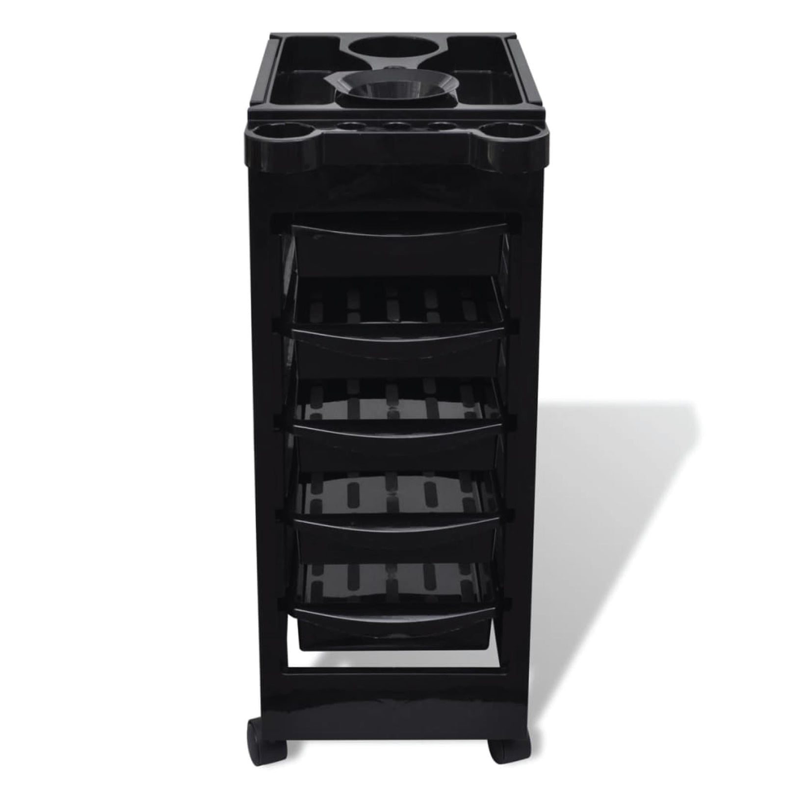 Ellie & Ruby 6 Tier Hairdressing Trolley Black 82x49x32cm Salon Rolling Cart