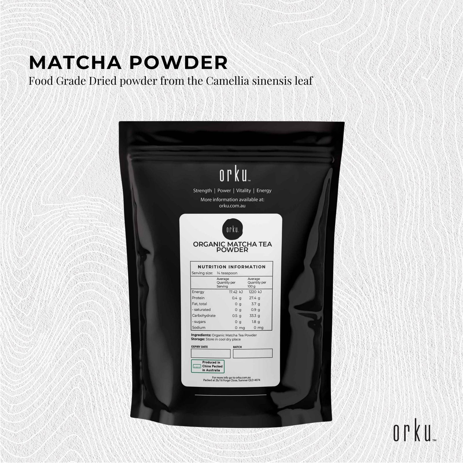 400g Organic Matcha Green Tea Powder Camellia Sinensis Leaf Supplement