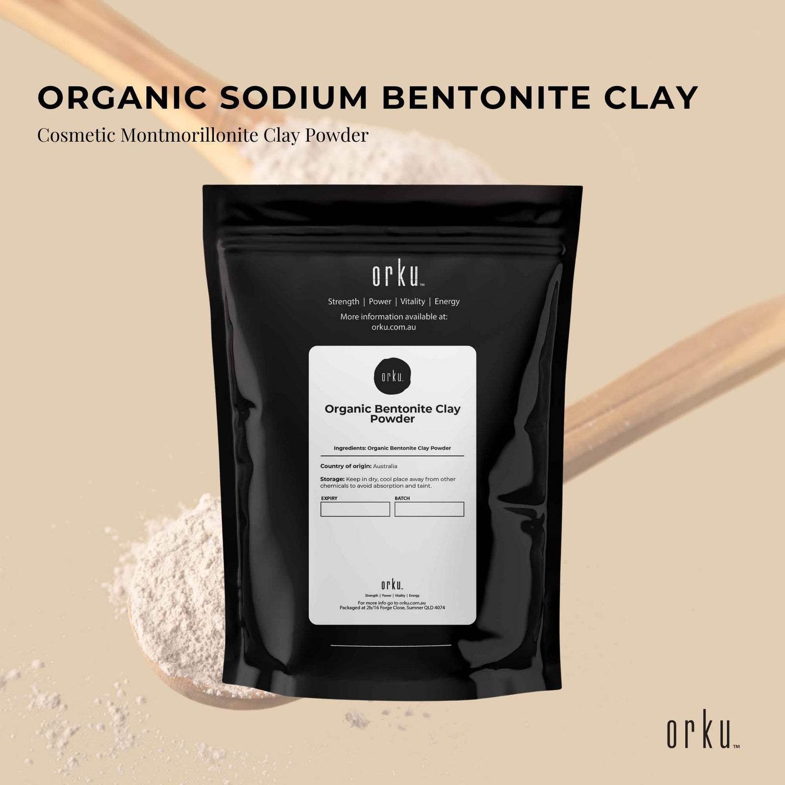 50g Organic Sodium Bentonite Clay Powder - Cosmetic Montmorillonite