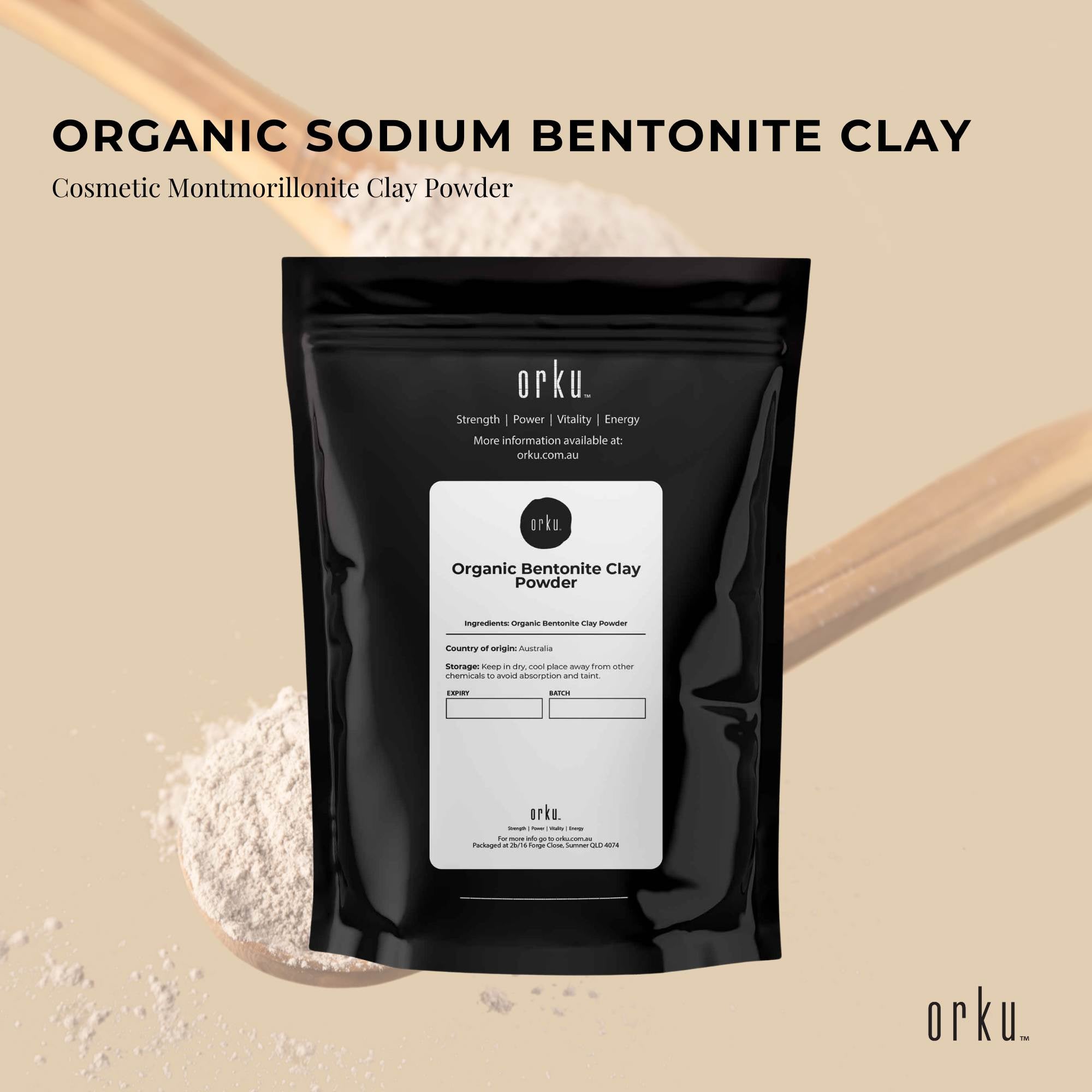 400g Organic Sodium Bentonite Clay Powder - Cosmetic Montmorillonite
