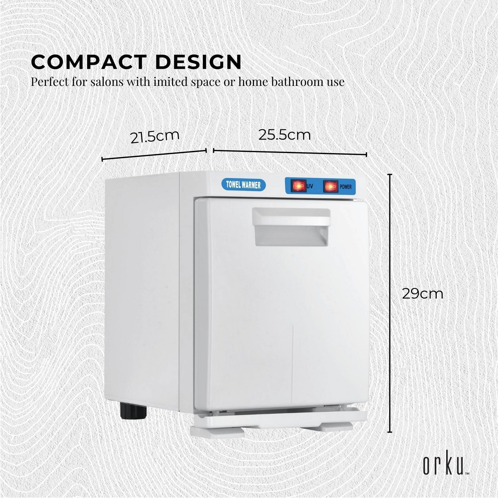 5L White Electric Hand Towel Warmer Mini UV Steriliser Cabinet Salon Heater