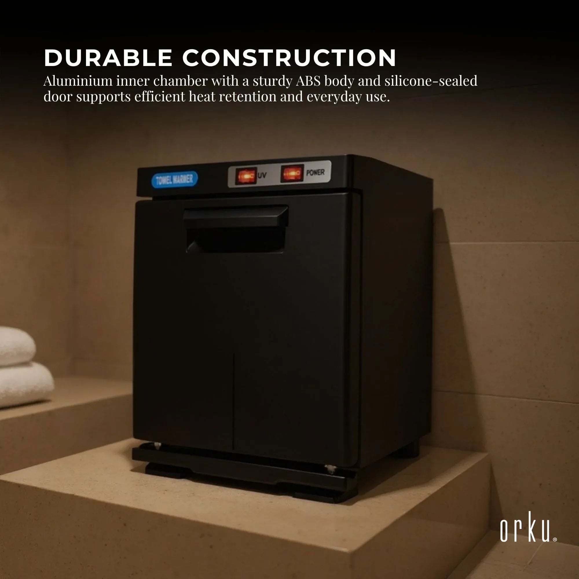 Orku 5L Electric Hand Towel Warmer UV Cabinet Salon Spa Black