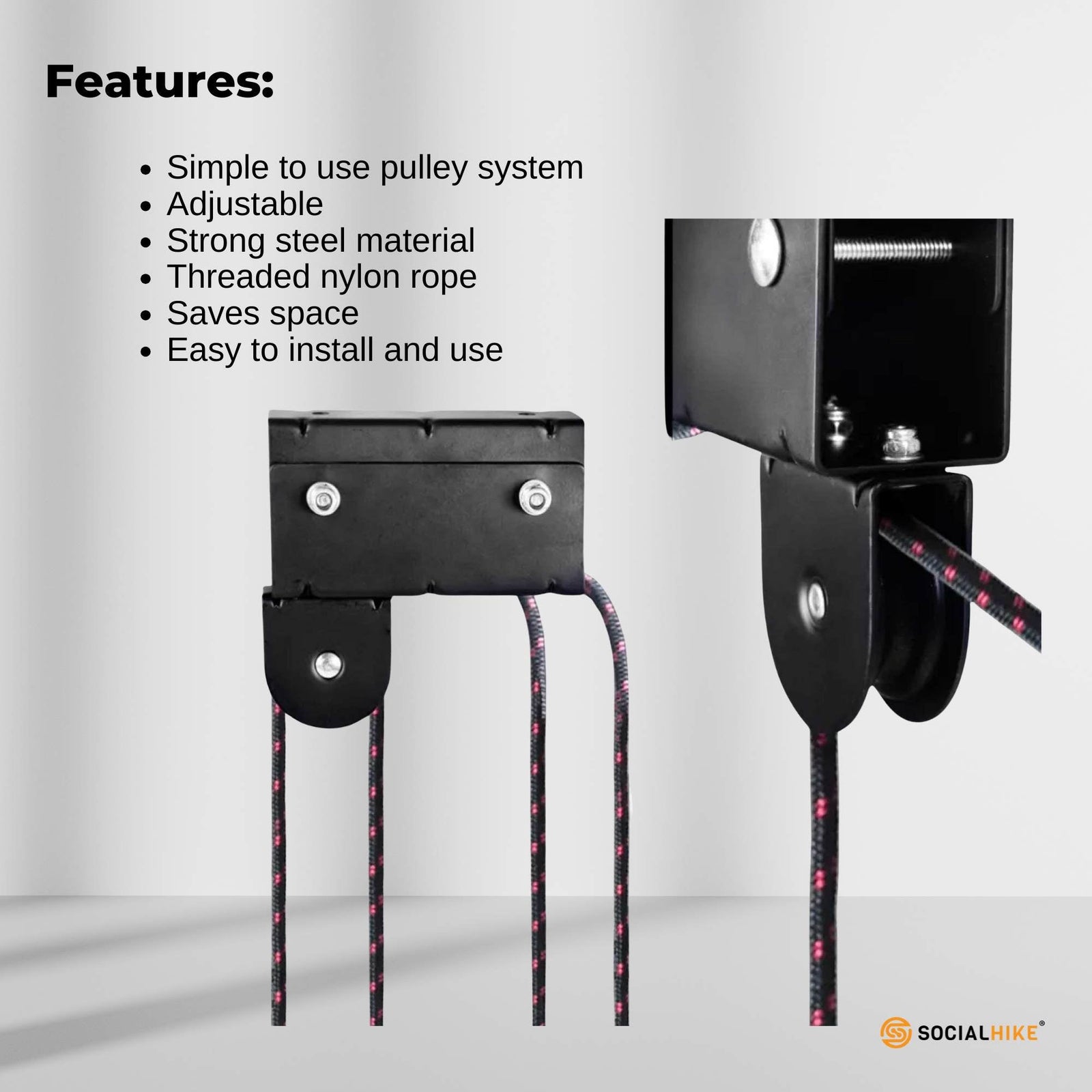 Kayak Hoist - 45kg Garage Ceiling Pulley Lift Storage System Bike Luggage Holder