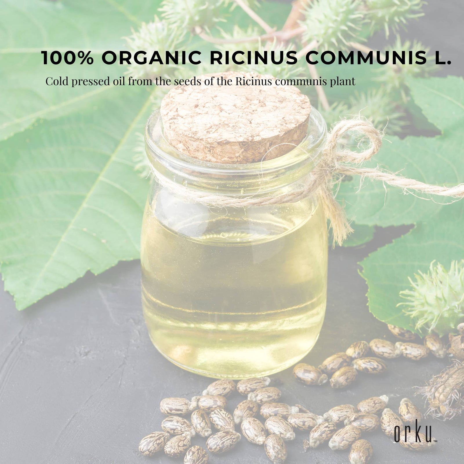 Orku 25ml Organic Castor Oil + Dropper - Hexane Free Cold Pressed