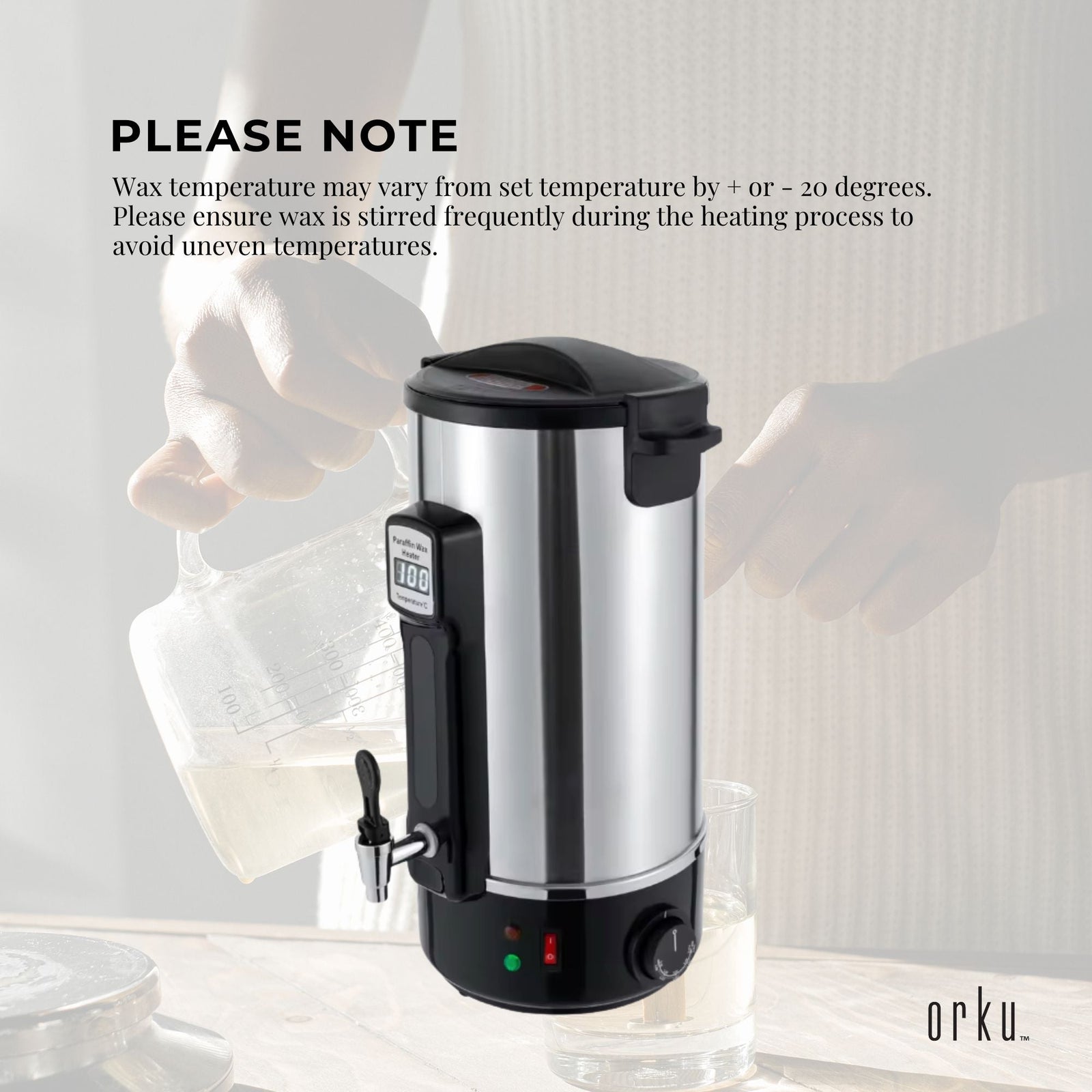 10L Candle Wax Heater With Core Heating Tap - Electric Warmer Melter Pot