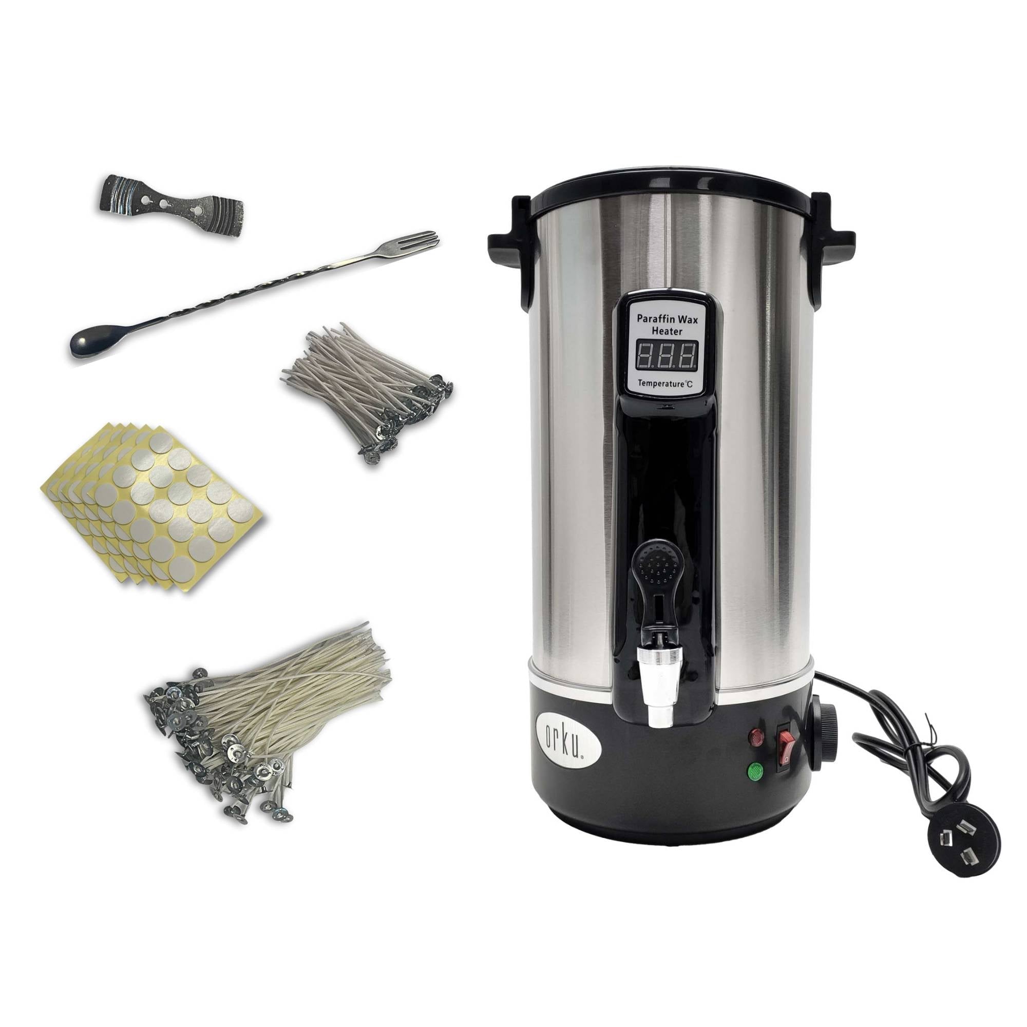 8L Candle Wax Heater With Tap And Accessories - Candle Making Melter Pot