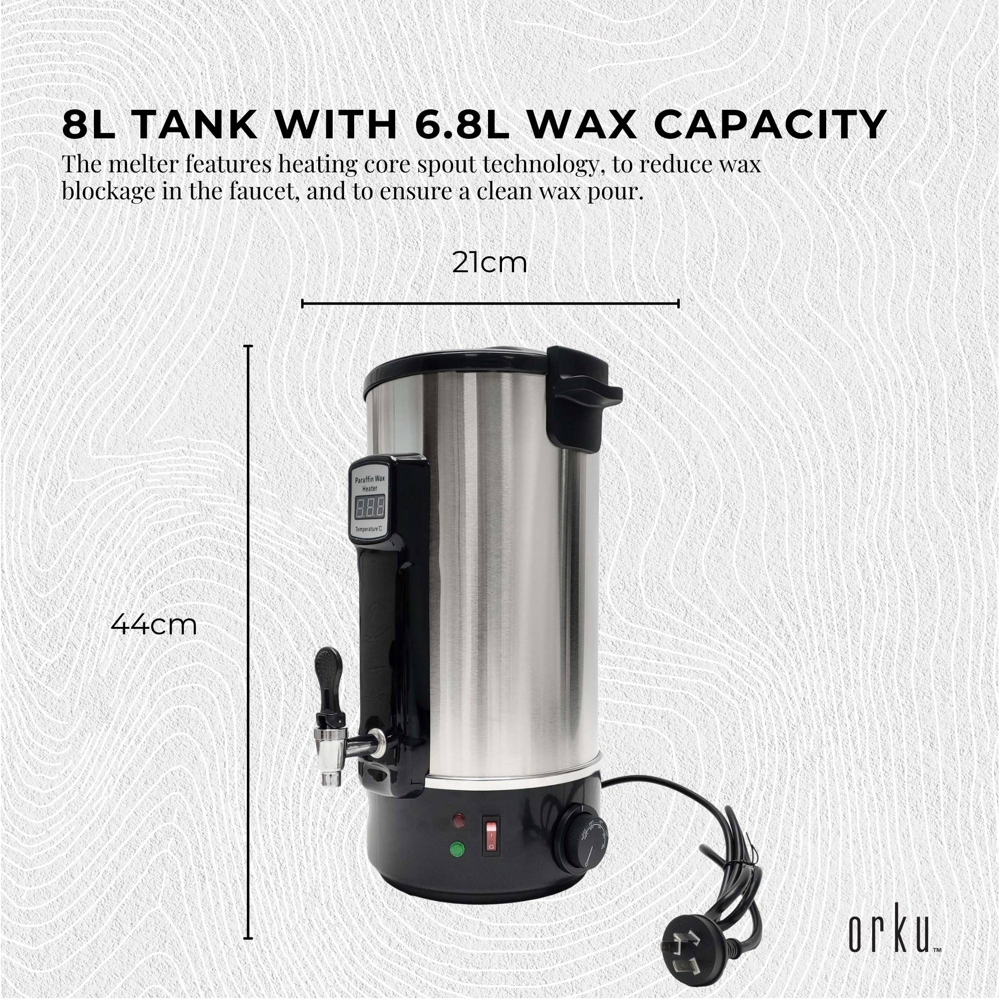 8L Candle Wax Heater With Tap And Accessories - Candle Making Melter Pot