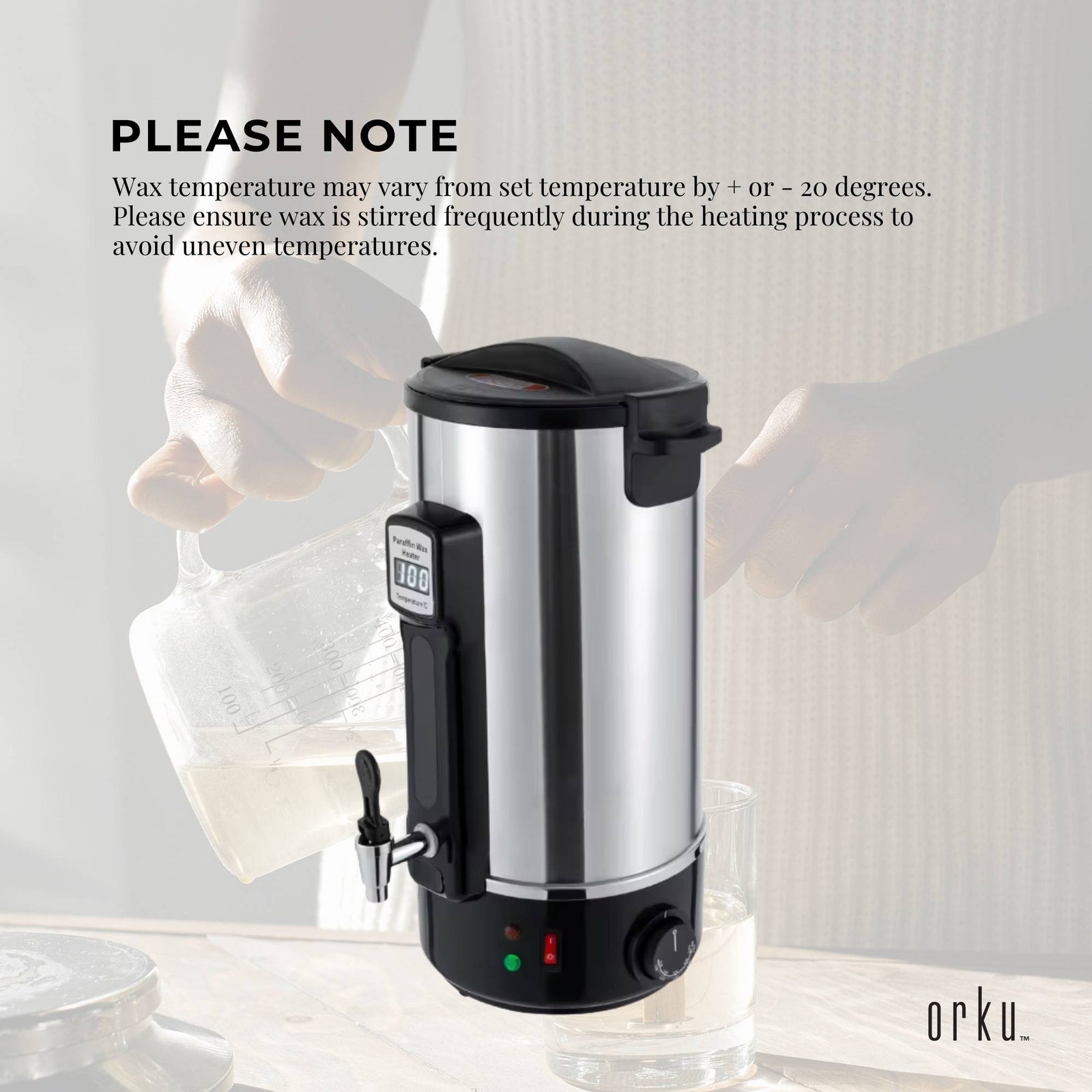 8L Candle Wax Heater With Tap And Accessories - Candle Making Melter Pot