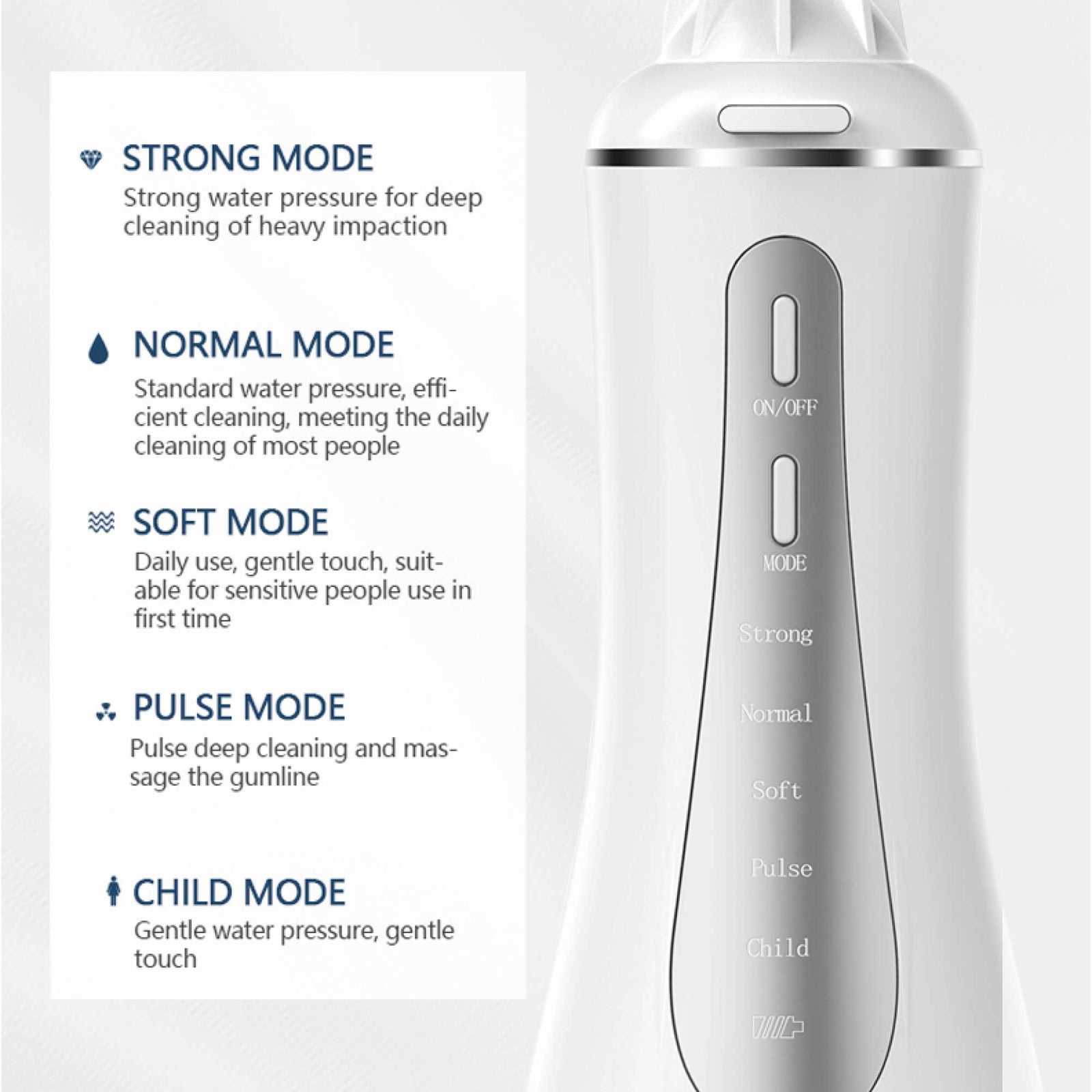 Portable Oral Irrigator 350ml - Rechargeable Water Dental Flosser Teeth Cleaner