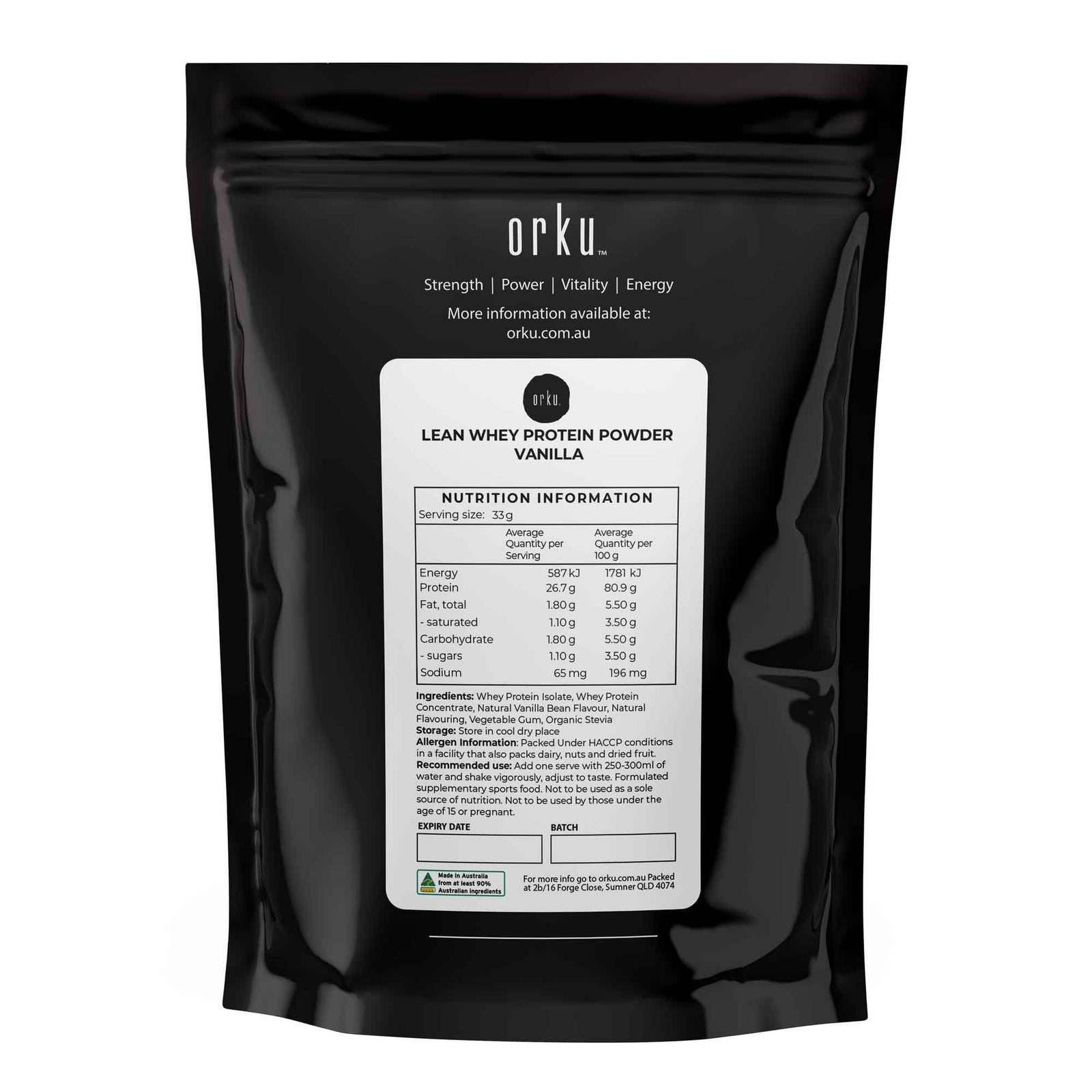 400g Lean Whey Protein Blend - Vanilla Shake WPI/WPC Supplement