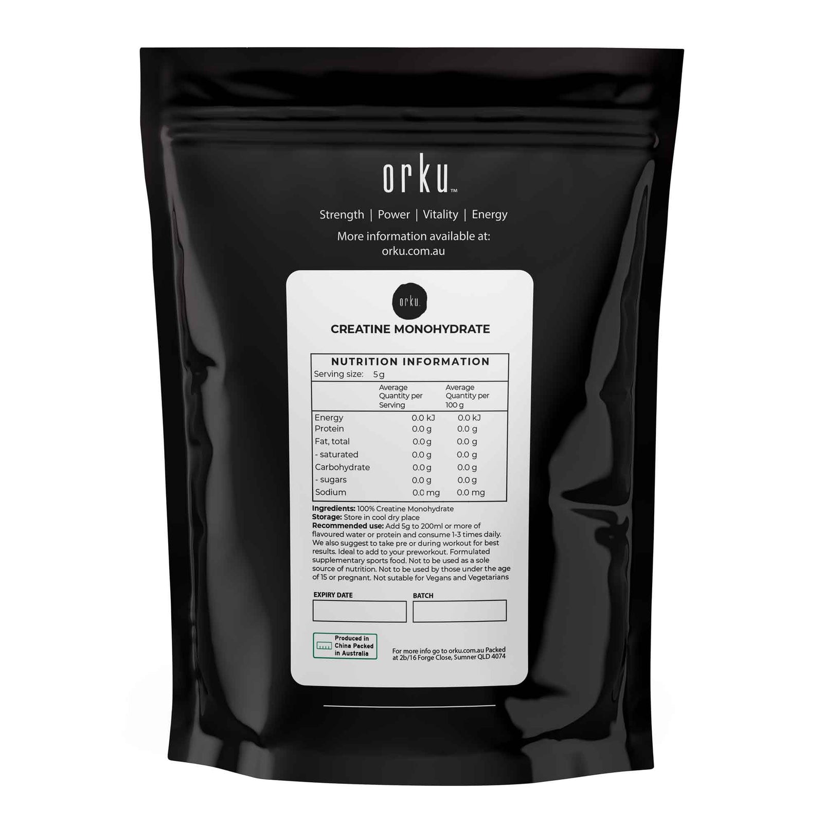 100g Creatine Monohydrate Powder – 200 Mesh Micronised | 99.9% Purity
