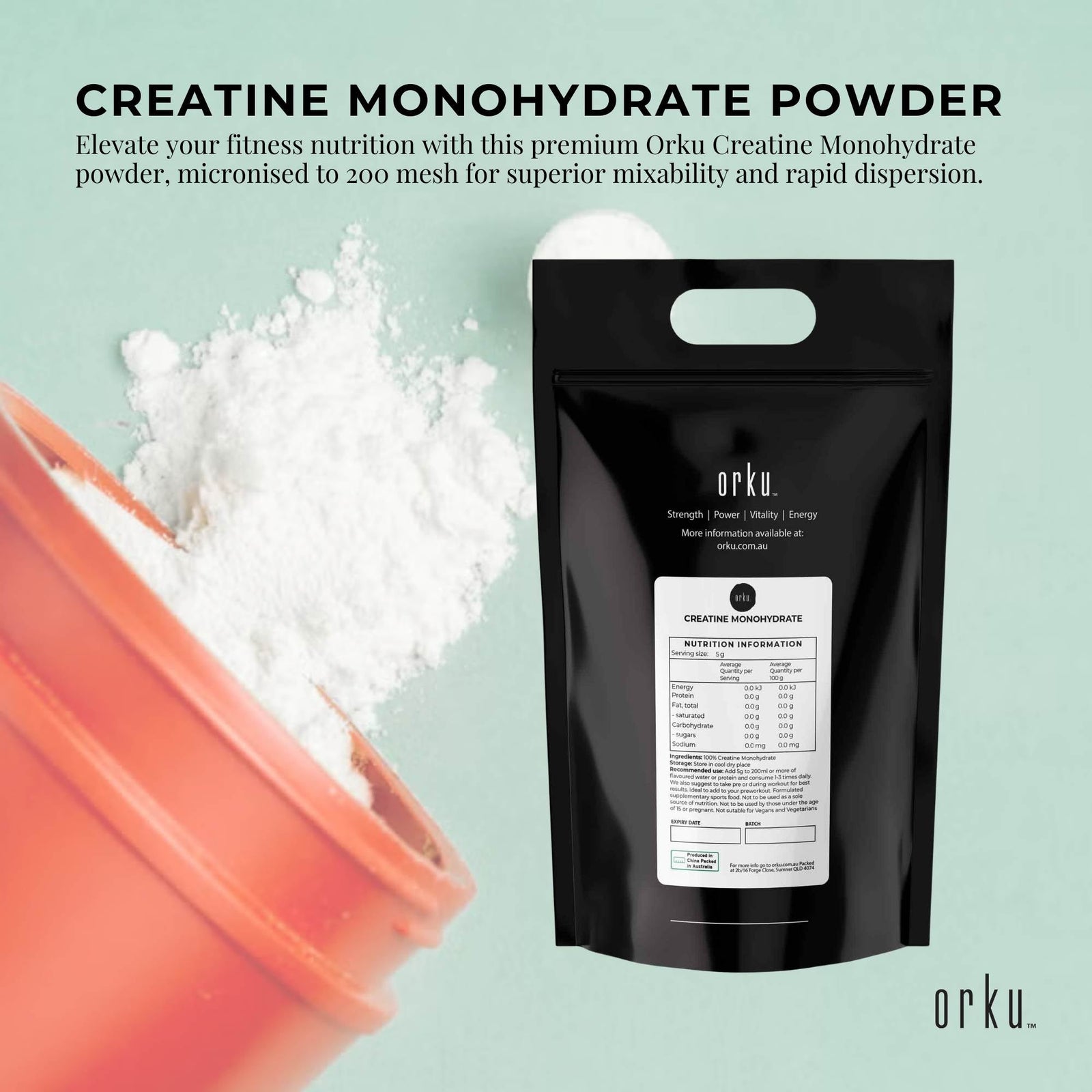 5Kg Creatine Monohydrate Powder – 200 Mesh Micronised | 99.9% Purity
