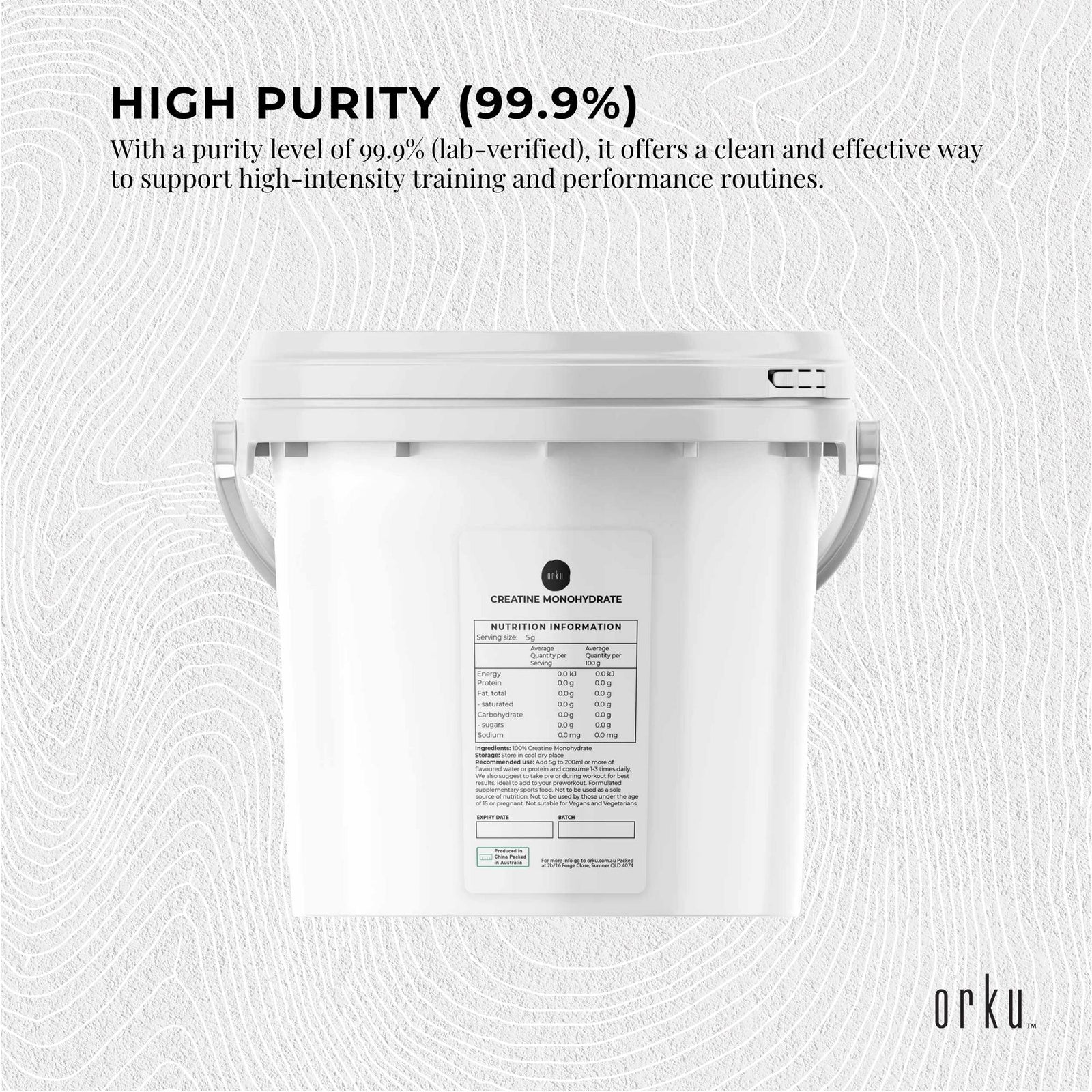 3Kg Creatine Monohydrate Powder Tub – 200 Mesh Micronised | 99.9% Purity