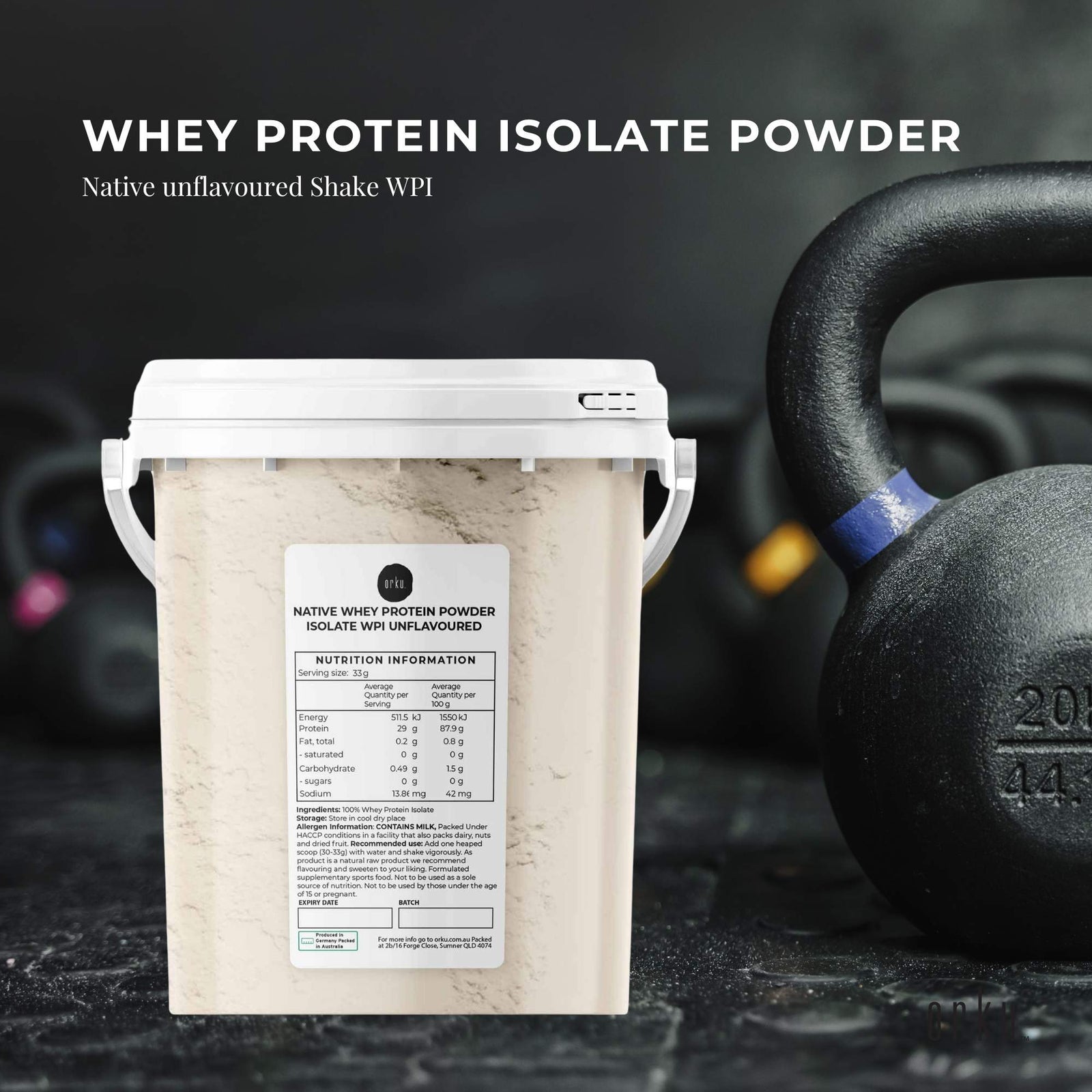 500g Native Unflavoured Whey Protein Isolate Powder - Shake WPI Supplement Tub