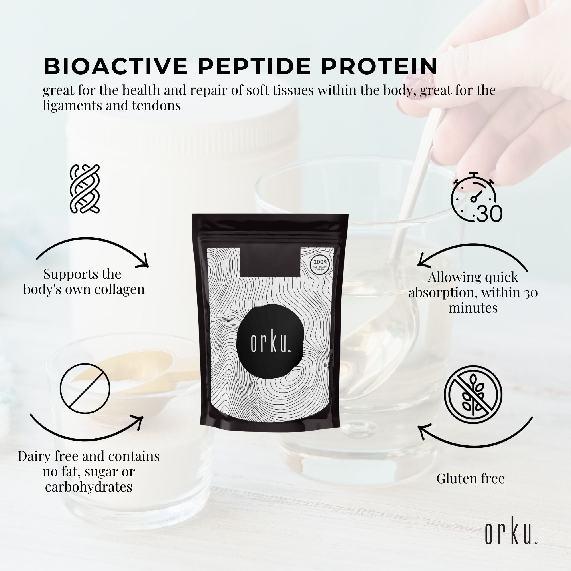 400g Collagen Powder - Bovine Hydrolysate Protein Peptide Supplement Unflavoured