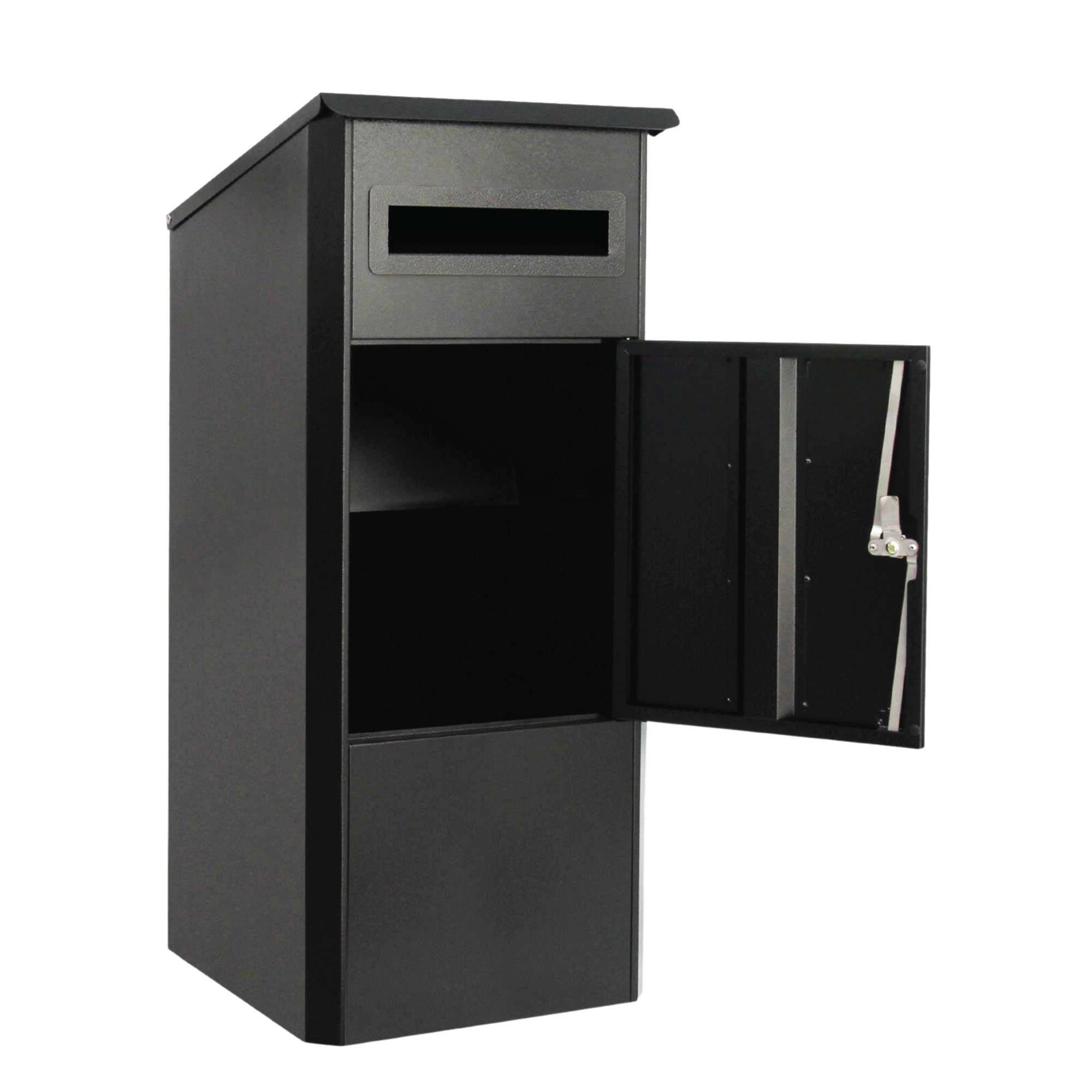 Parcel Delivery Drop Box Mailbox - Secure Home Package Locker 38x38x90cm Black