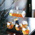 Kitchee 1L Whiskey or Wine Sailboat Glass Decanter Set - 4 Glasses + Stand