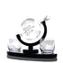 850ml Whiskey or Wine Globe Glass Decanter Set - 2x Glasses + Wooden Stand