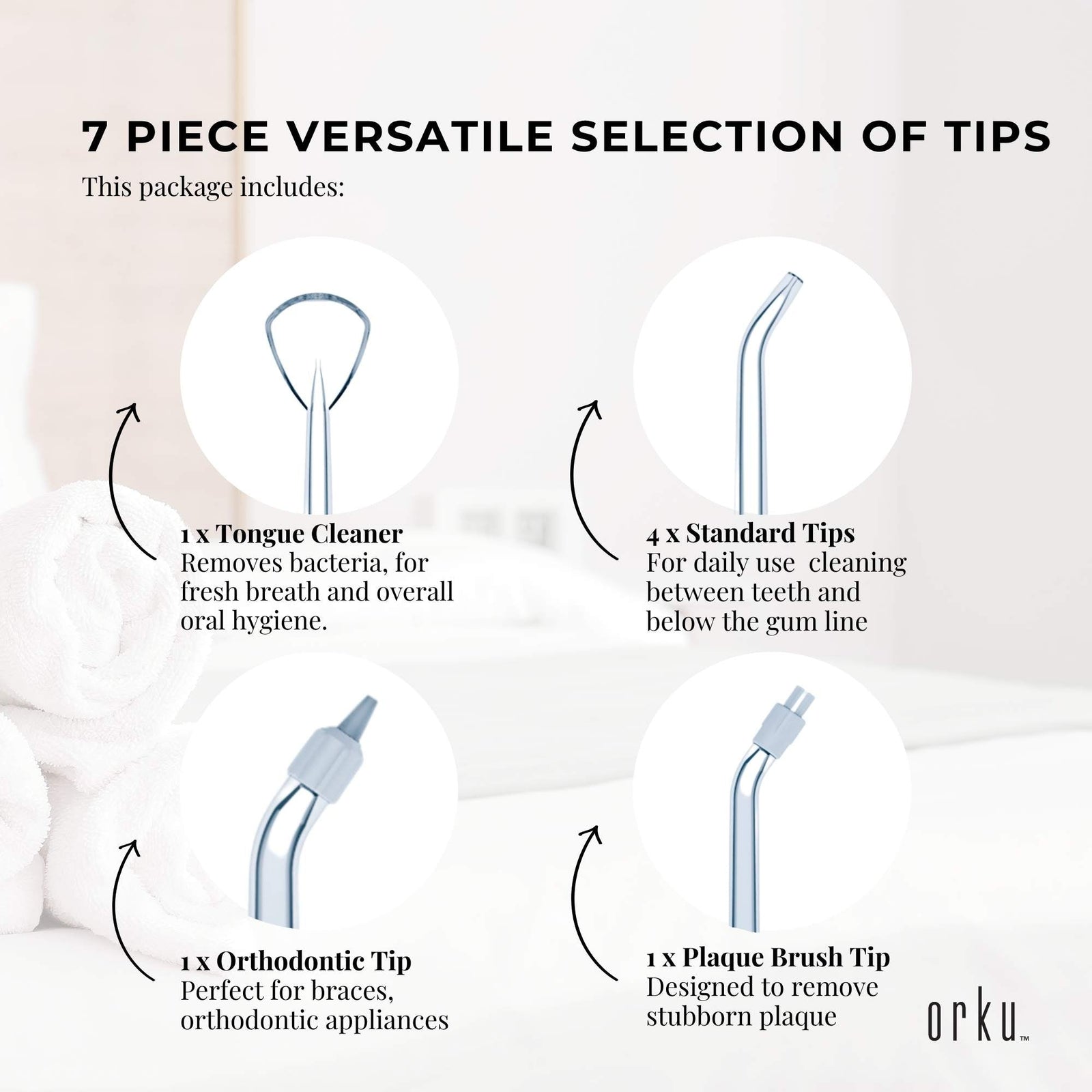 Water Jet Dental Flosser 600ml White - Electric Oral Pressure Tooth Irrigator