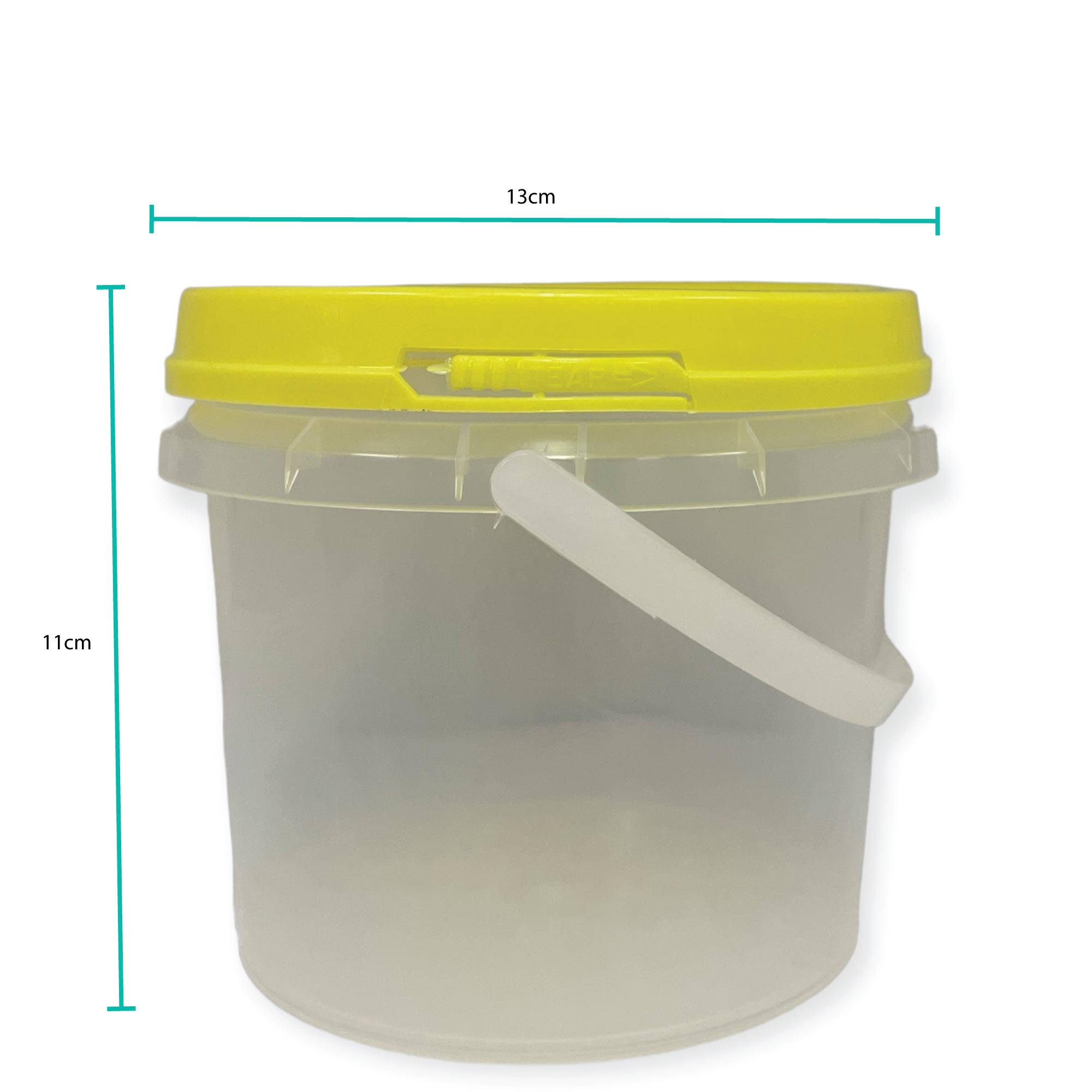 Bulk 100 x 0.8L Empty Honey Bucket with Lid - 1Kg Clear Tamper Proof Plastic Tub