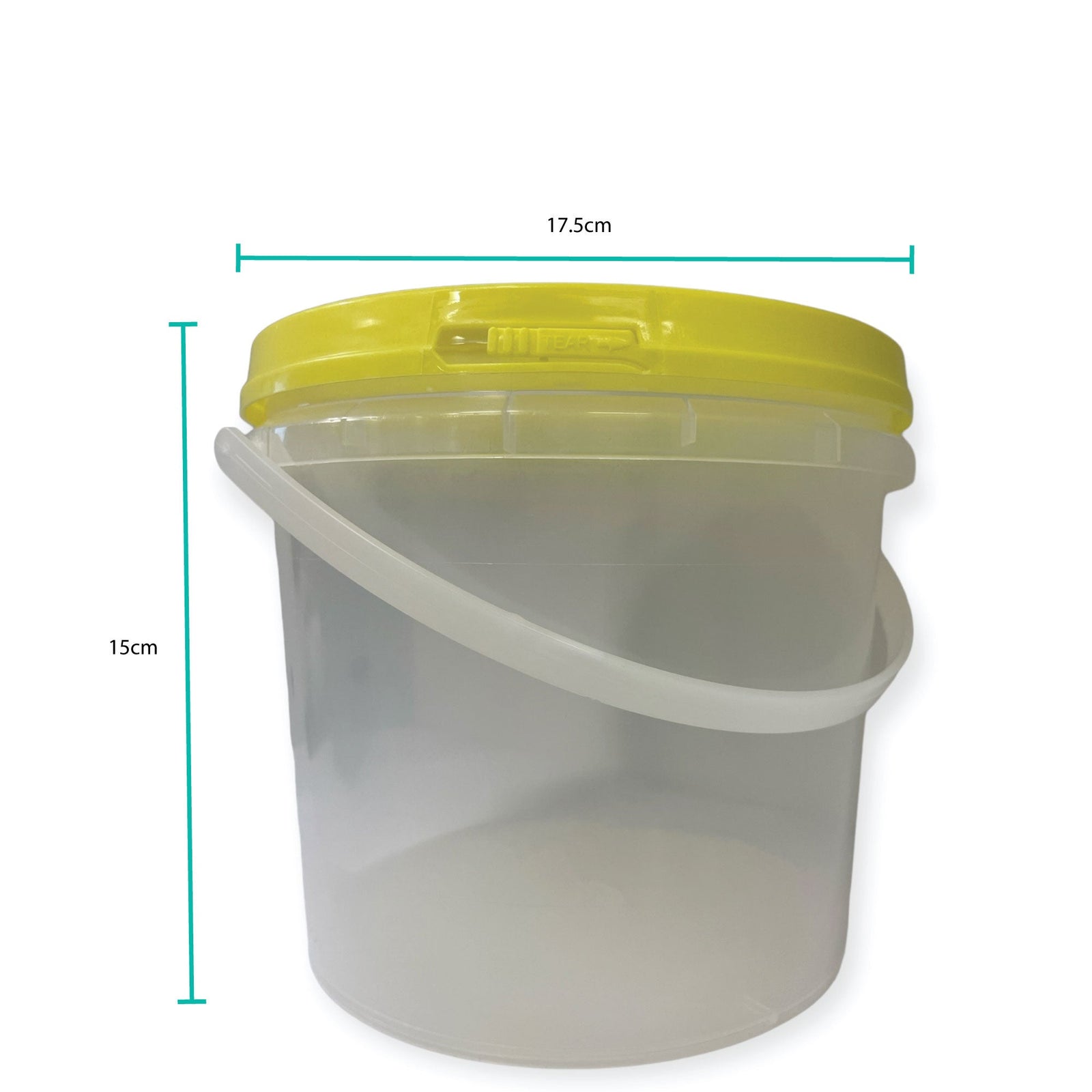 Bulk 10 x 2.2L Honey Bucket with Lid - 3Kg Clear Tamper Proof Plastic Tub