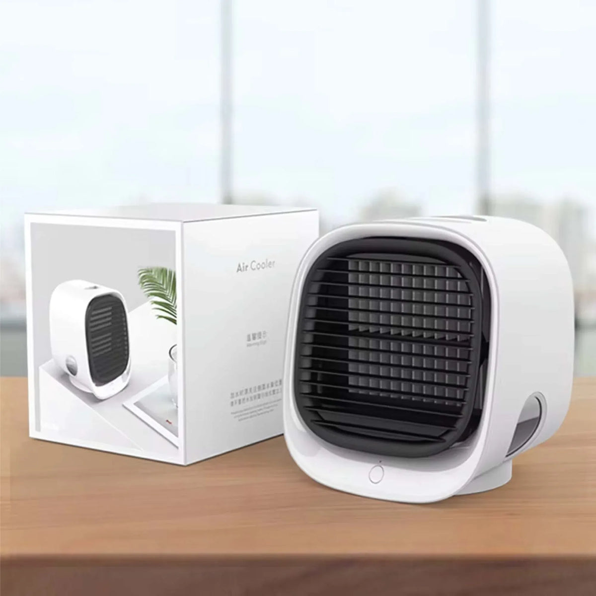 USB Mini Evaporative Air Cooler Fan White - 300 Ml Water Tank