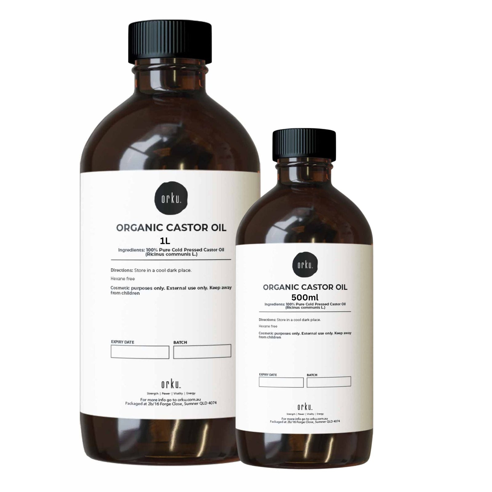 1.5L Organic Castor Oil - Hexane Free Cold Pressed