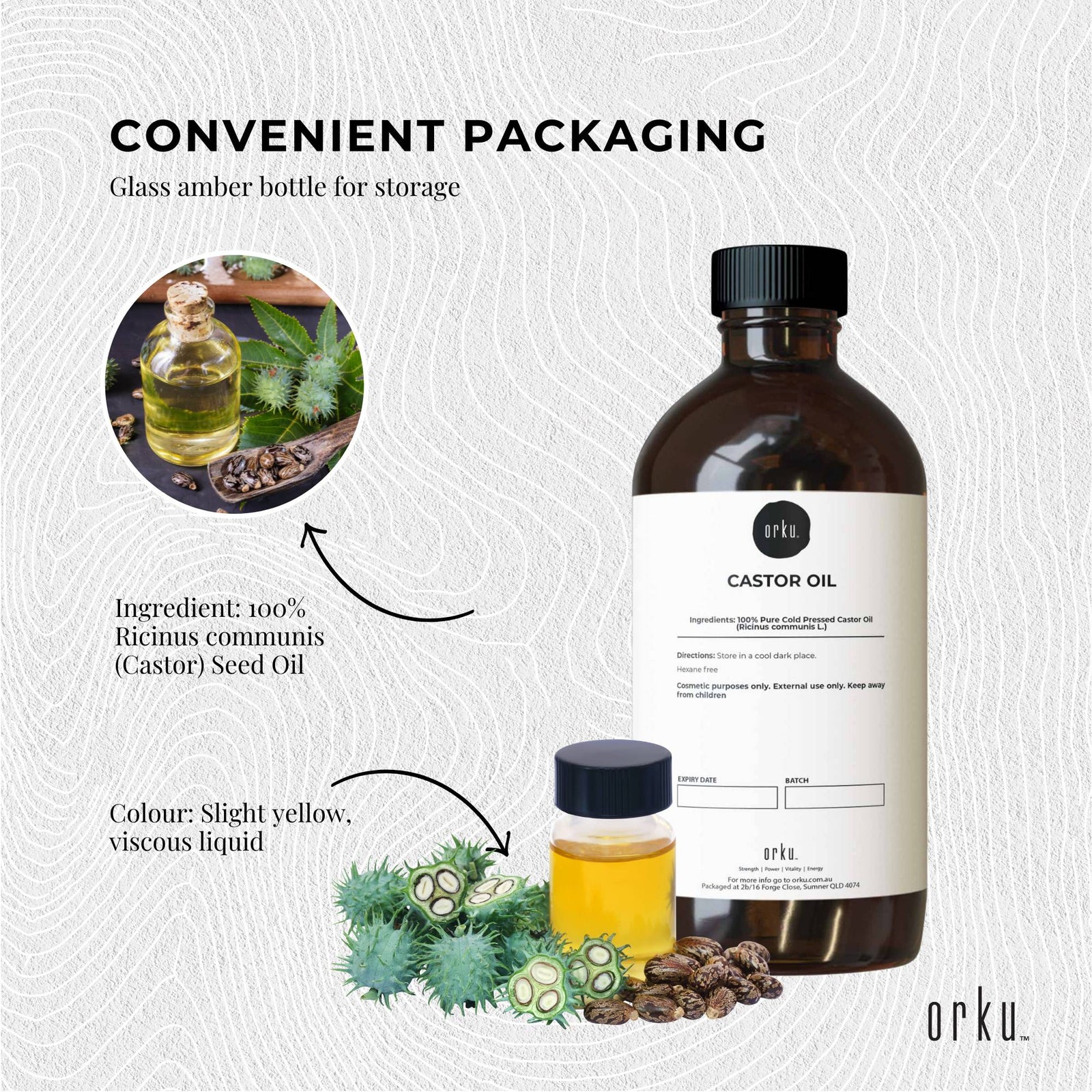 1.5L Castor Oil - Hexane Free Cold Virgin Pressed