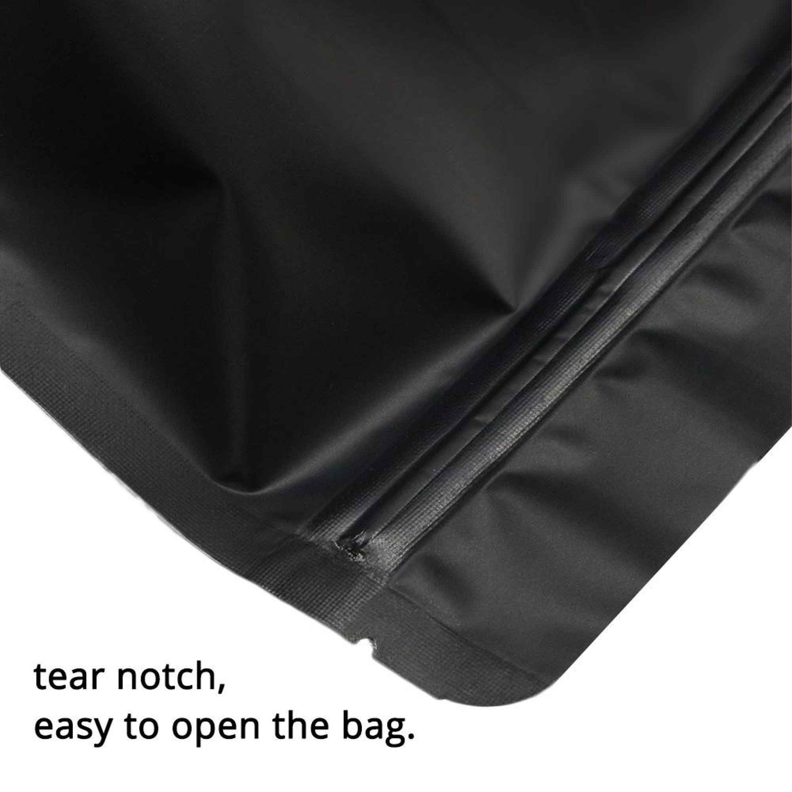 100 Resealable Stand Up Bags 21x17cm - Black Food Packaging Zip Pouch