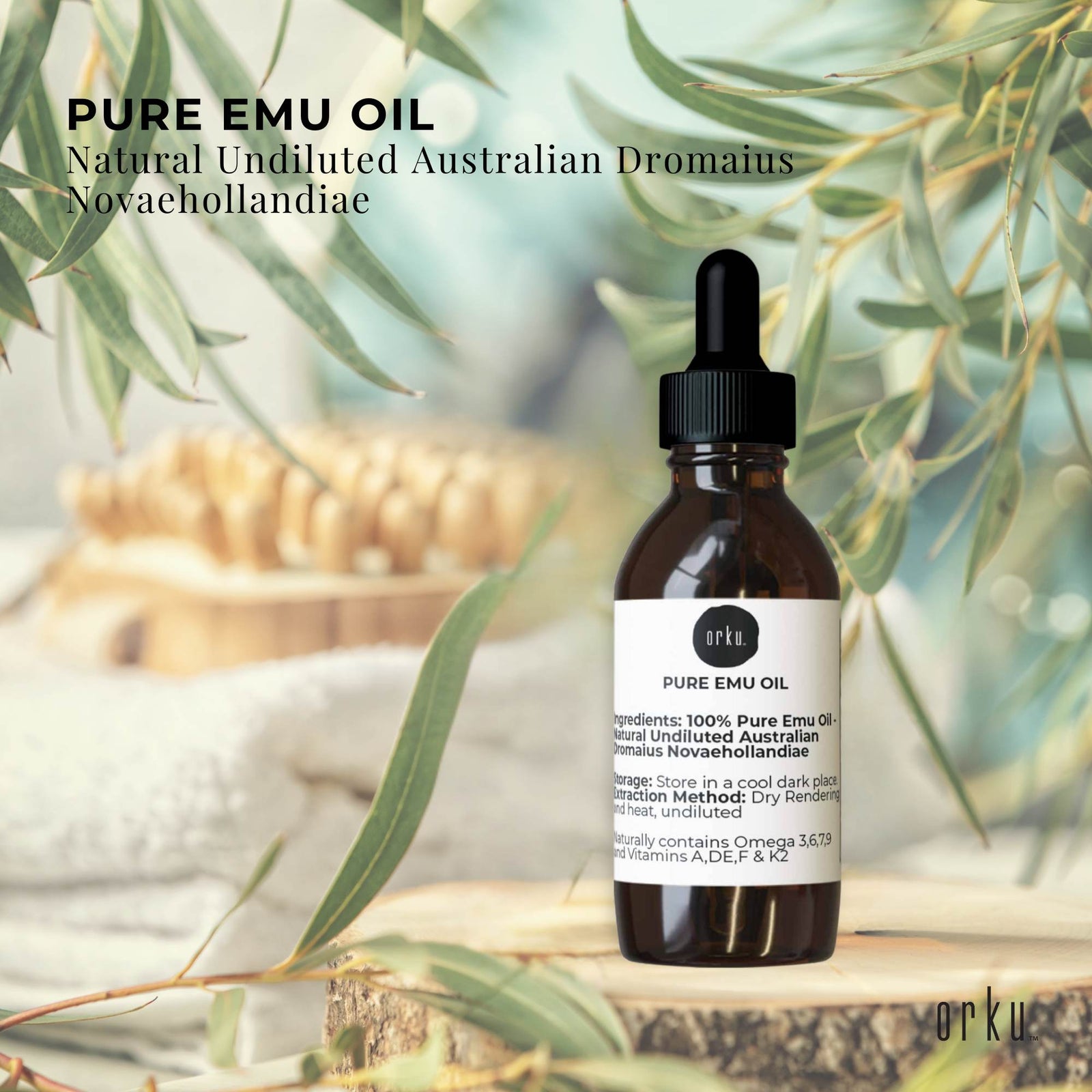 25ml Pure Emu Oil with Dropper - Undiluted Natural Dromaius Novaehollandiae