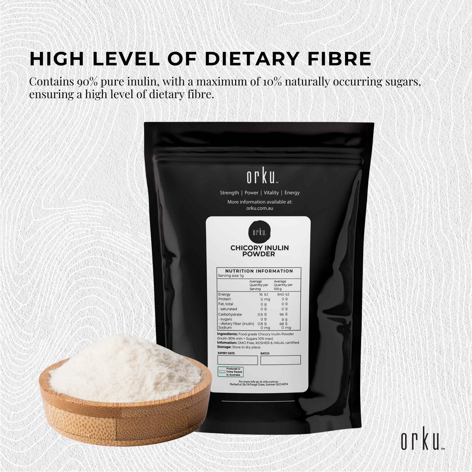 100g Chicory Root Inulin Powder - Unflavoured Natural Prebiotic Fibre